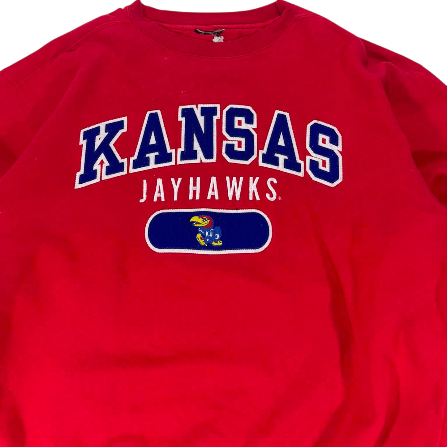 KANSAS JAYHAWKS RED CREWNECK SWEATSHIRT (M-L)