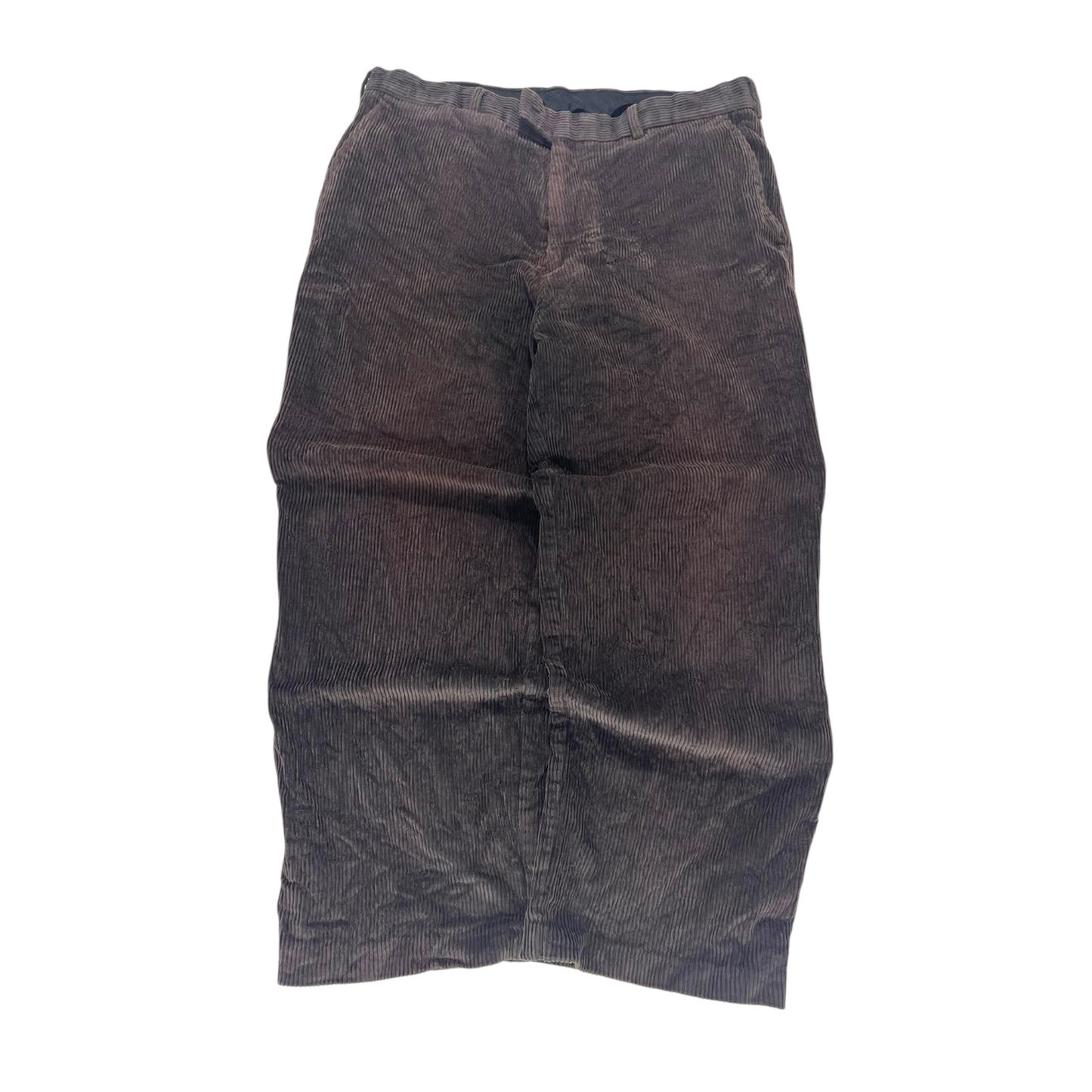VINTAGE SAVANNE BROWN CORDUROY TROUSERS WITH A RELAXED FIT (34)