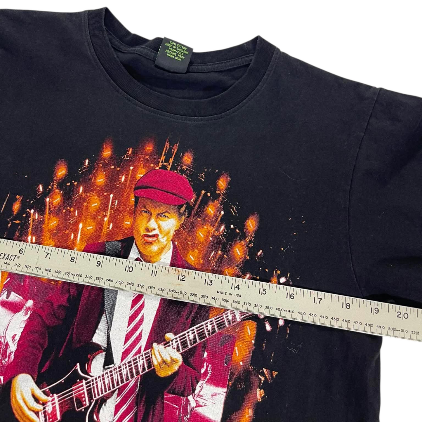THAI AC/DC ANGUS YOUNG BLACK COTTON T-SHIRT (M)