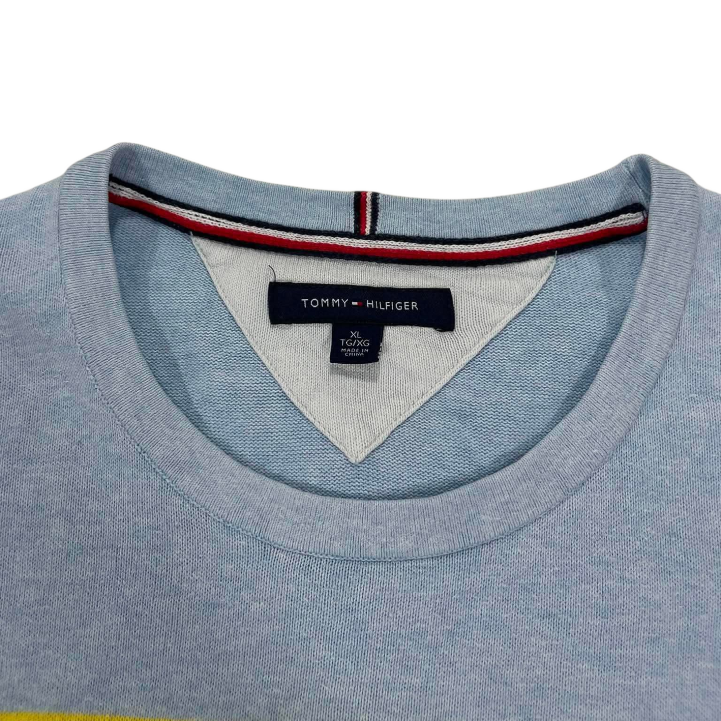 TOMMY HILFIGER BLUE STRIPED LONG SLEEVE SHIRT (L-XL)