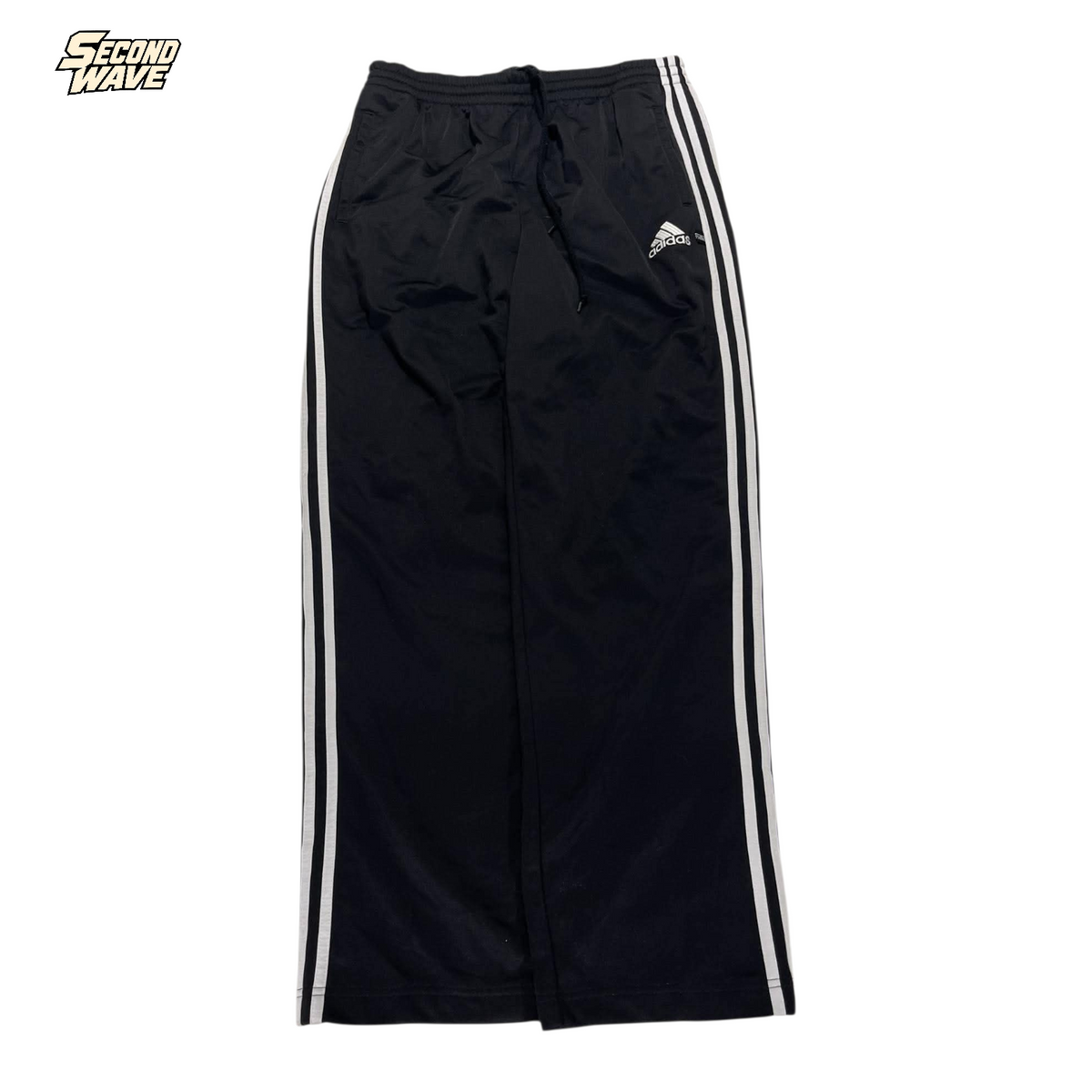 ADIDAS BLACK BUTTON TRACK PANTS⁴ (L)