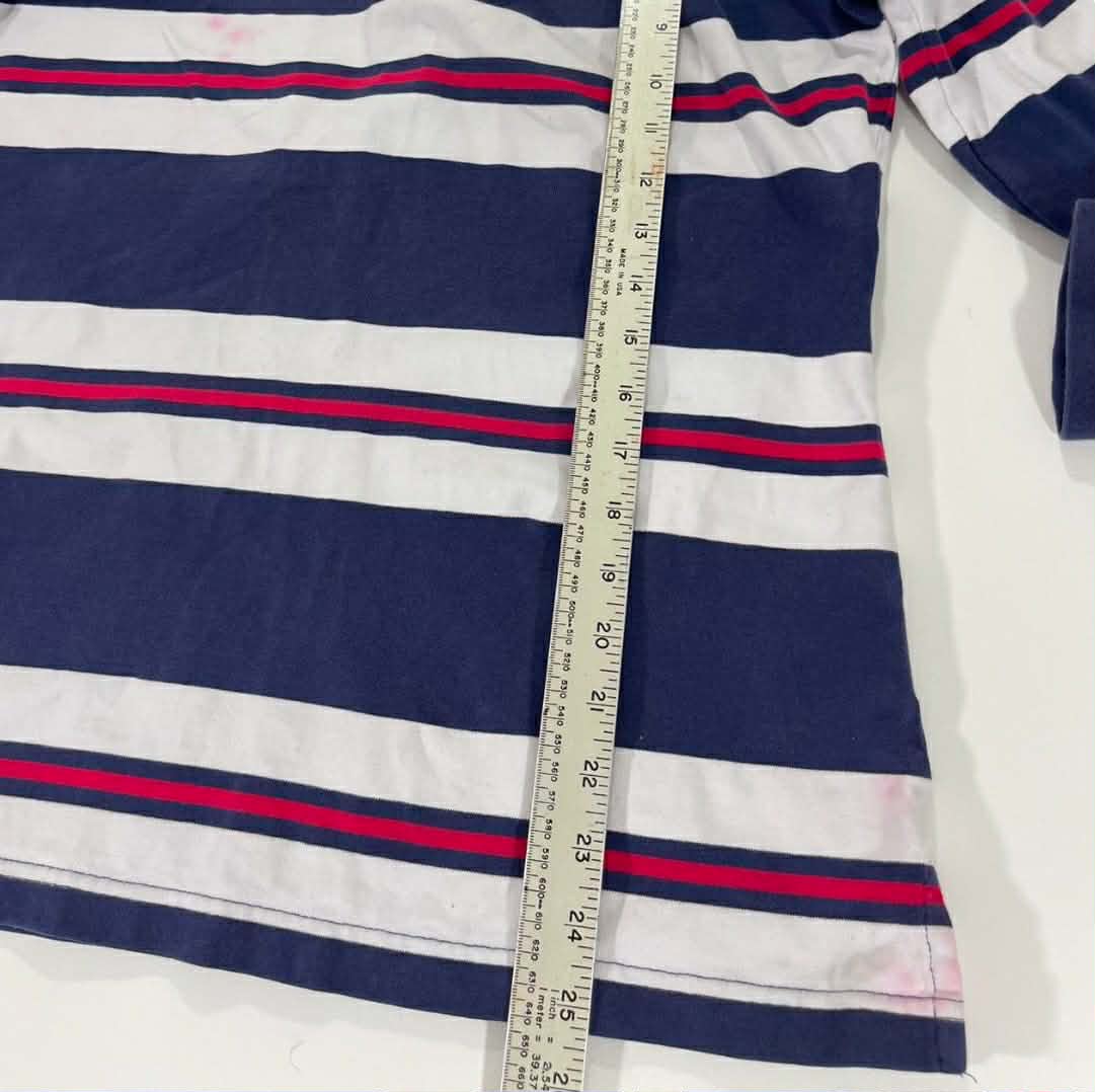 Y2K WRANGLER NAVY BLUE STRIPED QUARTER ZIP SWEATSHIRT (10)