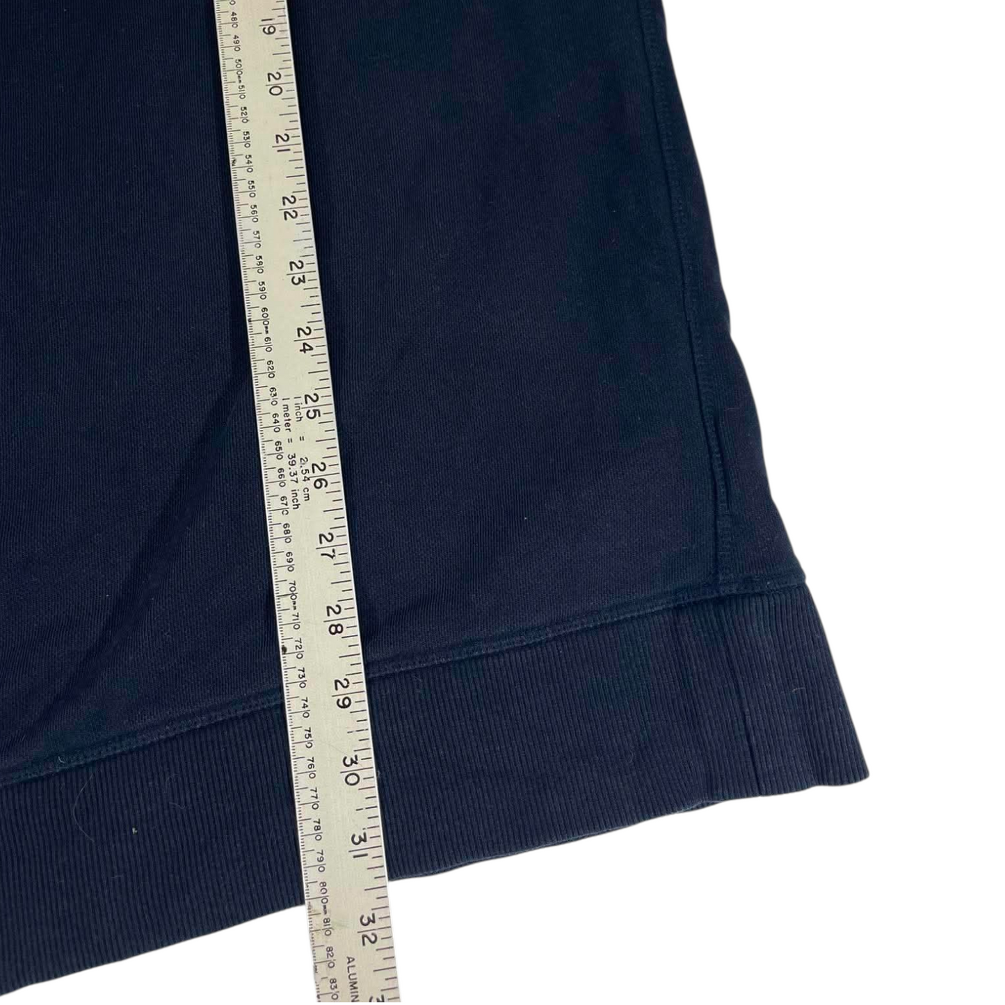 TOMMY HILFIGER NAVY BLUE HOODIE WITH EMBROIDERED LOGO ON SLEEVE (S)