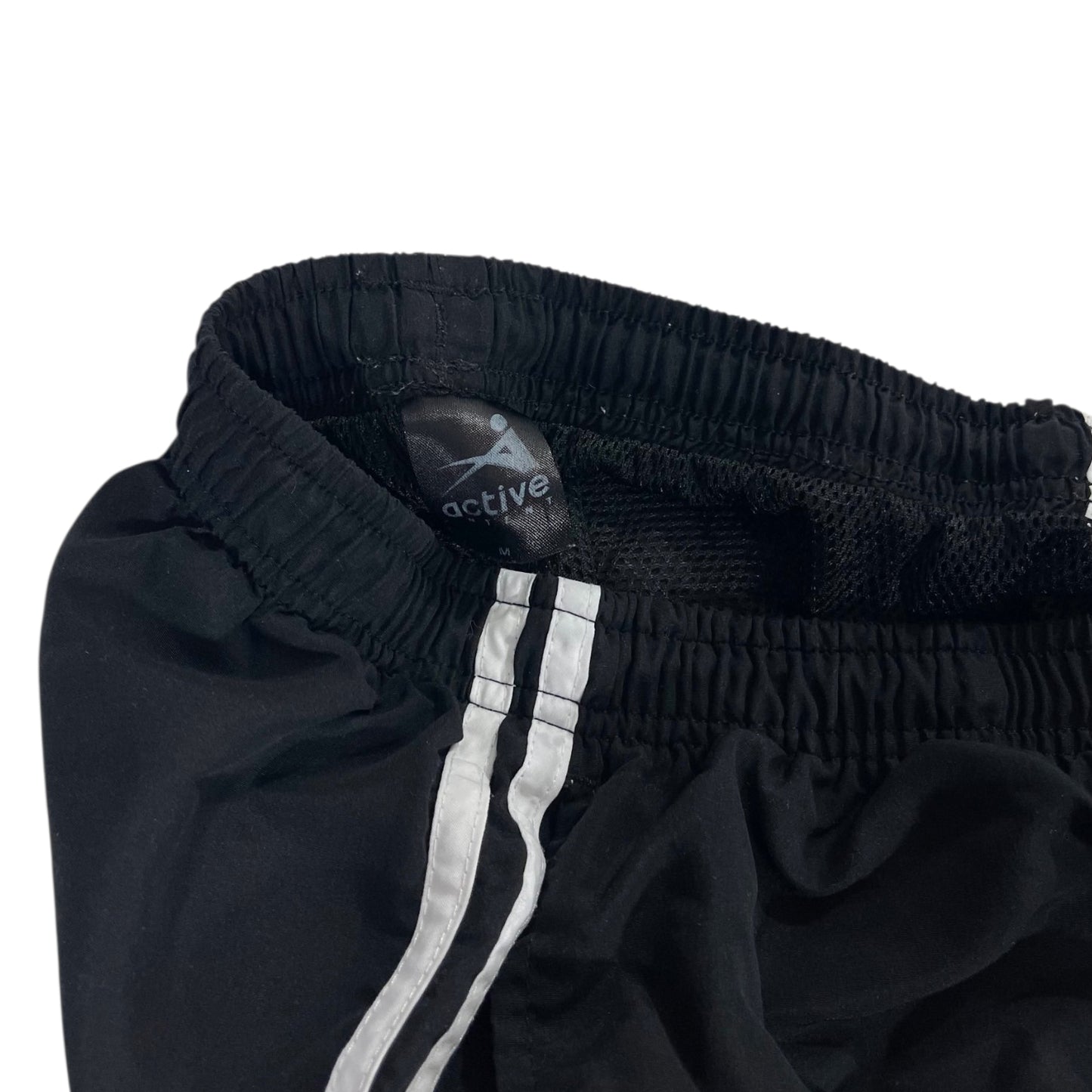VINTAGE ACTIVE INTENT BAGGY BLACK TRACK PANTS (M)