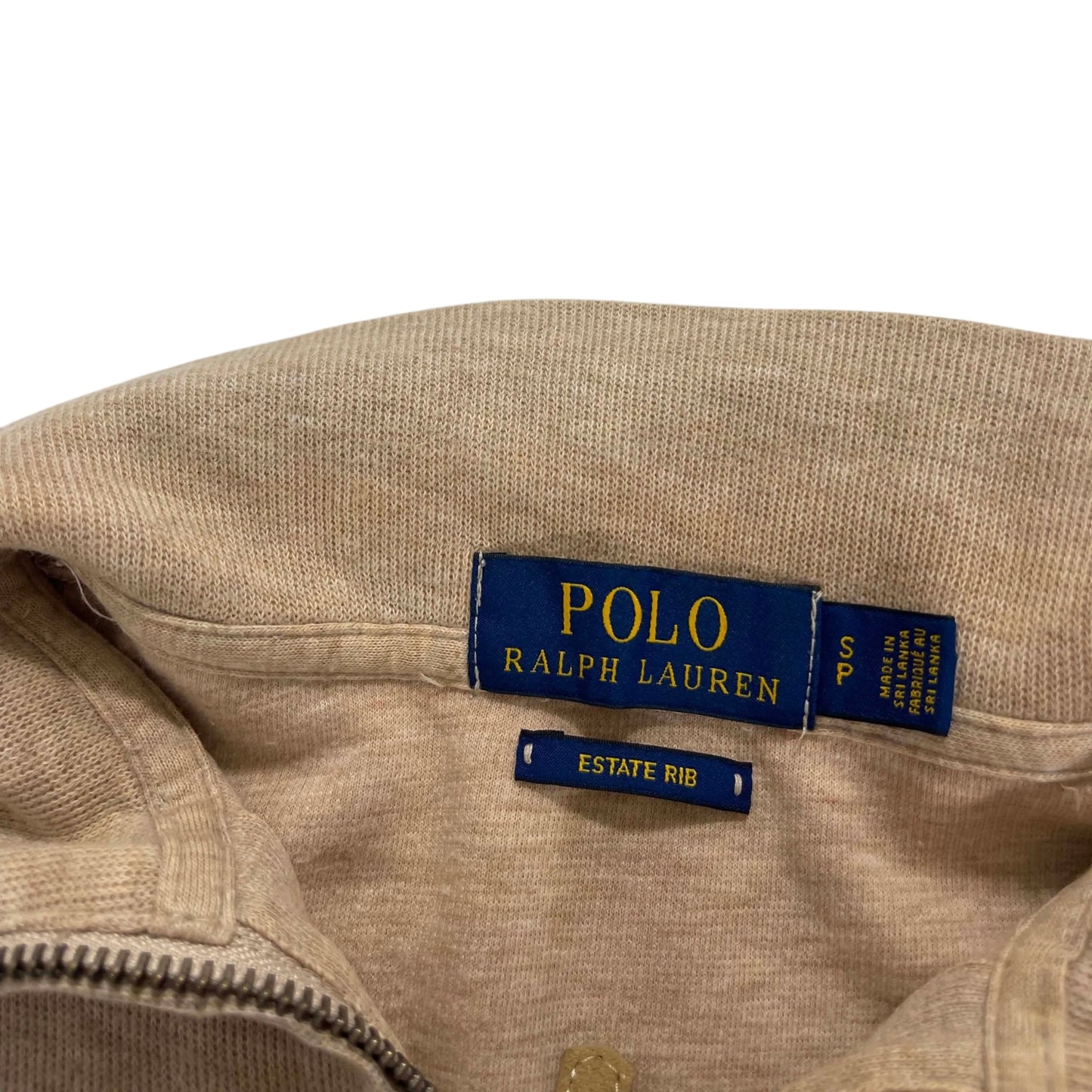 POLO RALPH LAUREN LIGHT BROWN QUARTER ZIP (S)