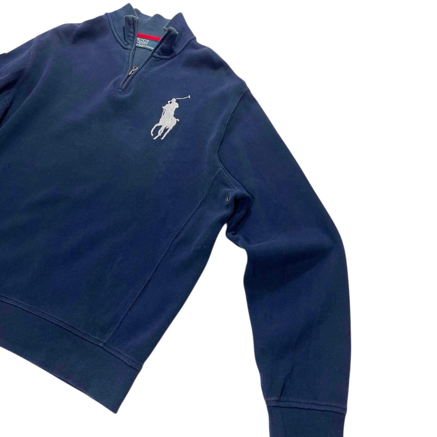 VINTAGE BIG PONY POLO RALPH LAUREN NAVY BLUE QUARTER ZIP (L)