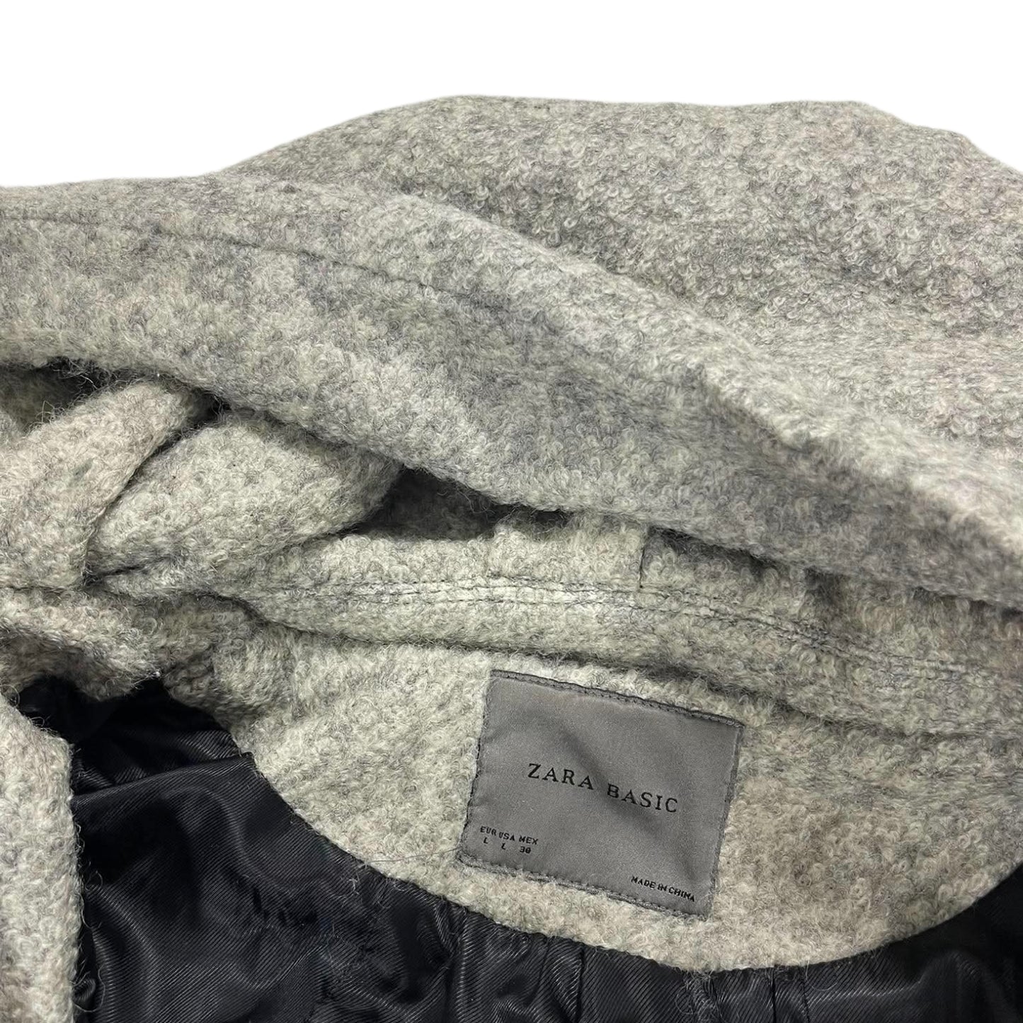 WOMENS ZARA GREY LONG COAT (L)