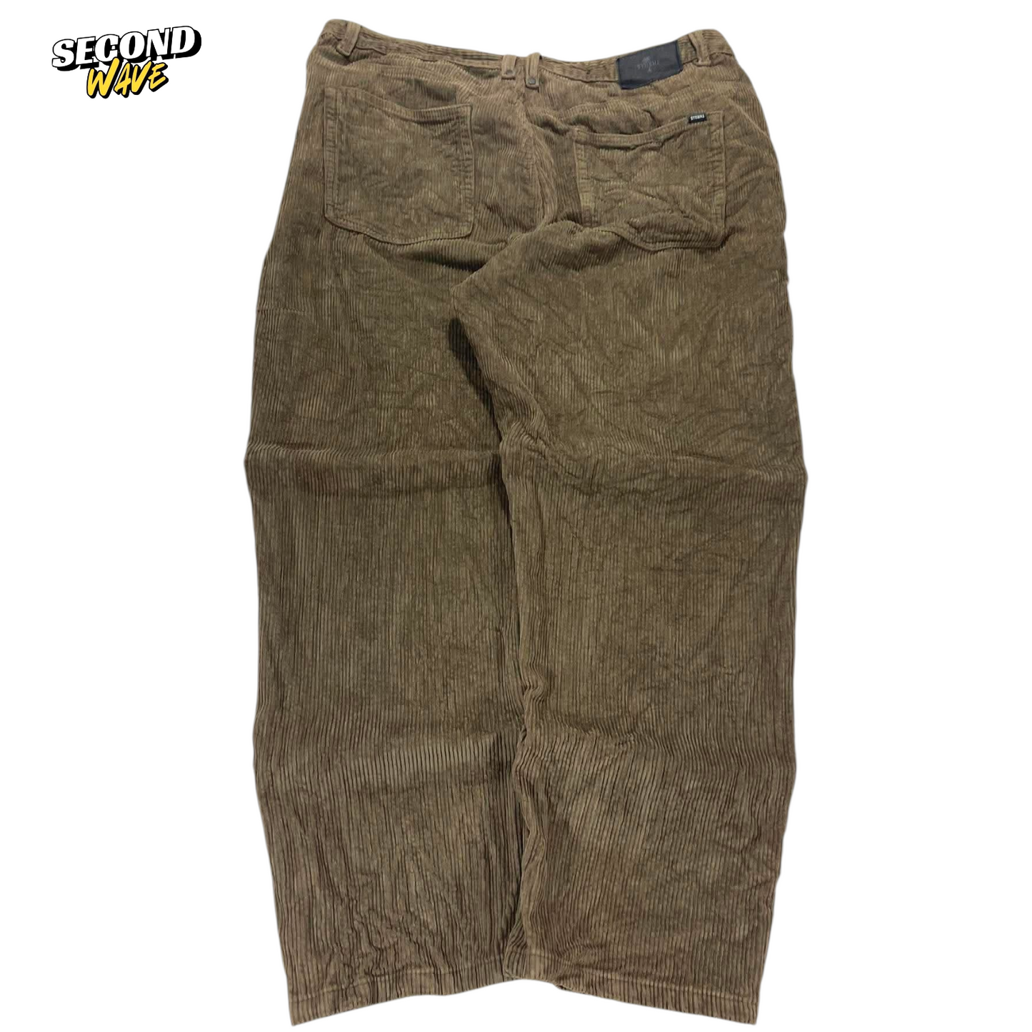 VINTAGE THRILLS BROWN CORDUROY STRAIGHT LEG TROUSERS (38)