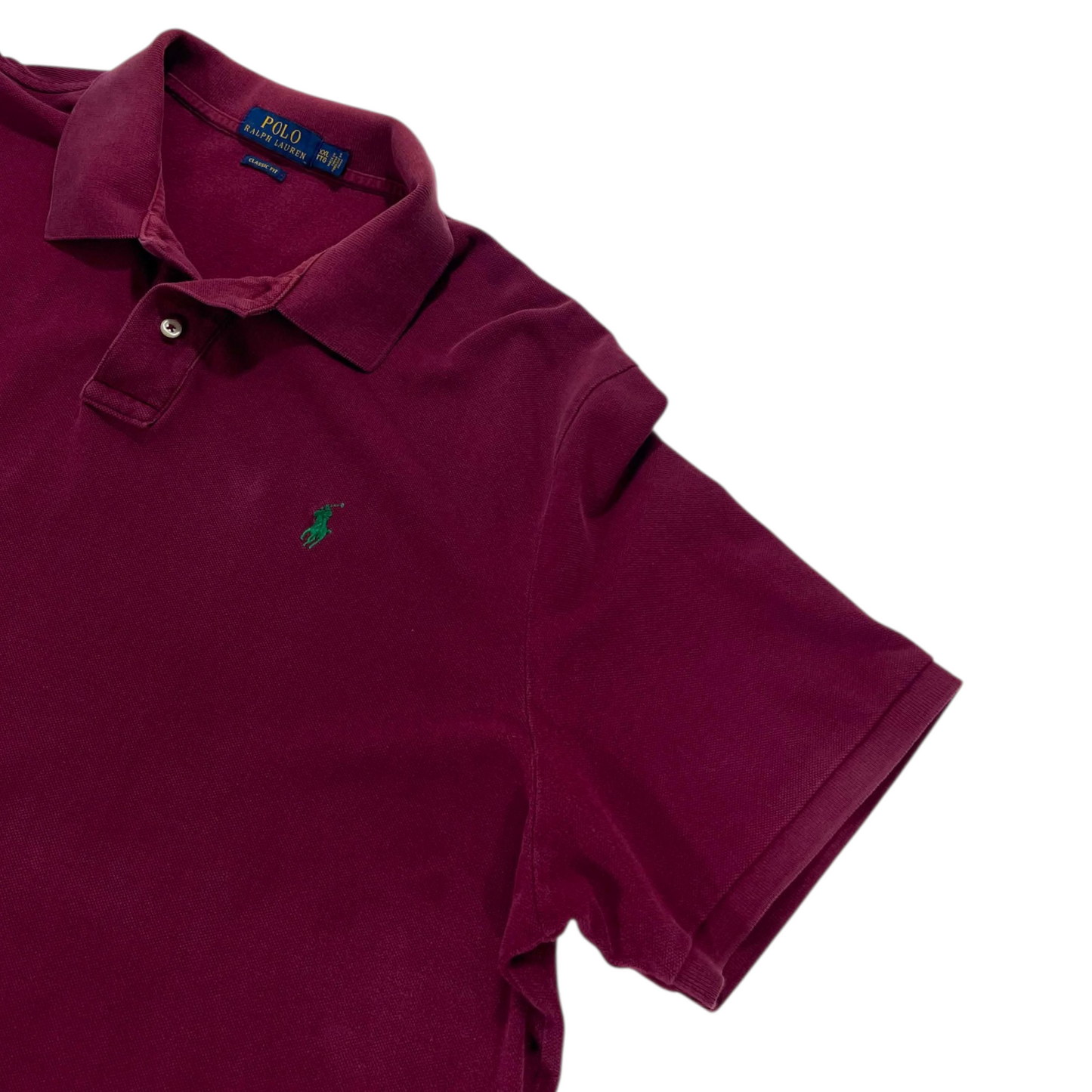 POLO RALPH LAUREN BURGUNDY POLO SHIRT (XL)