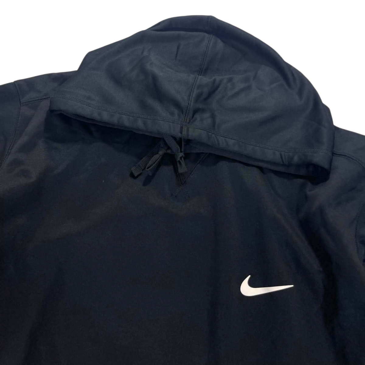 NIKE BLACK HOODIE (BEST FIT LARGE - XL)