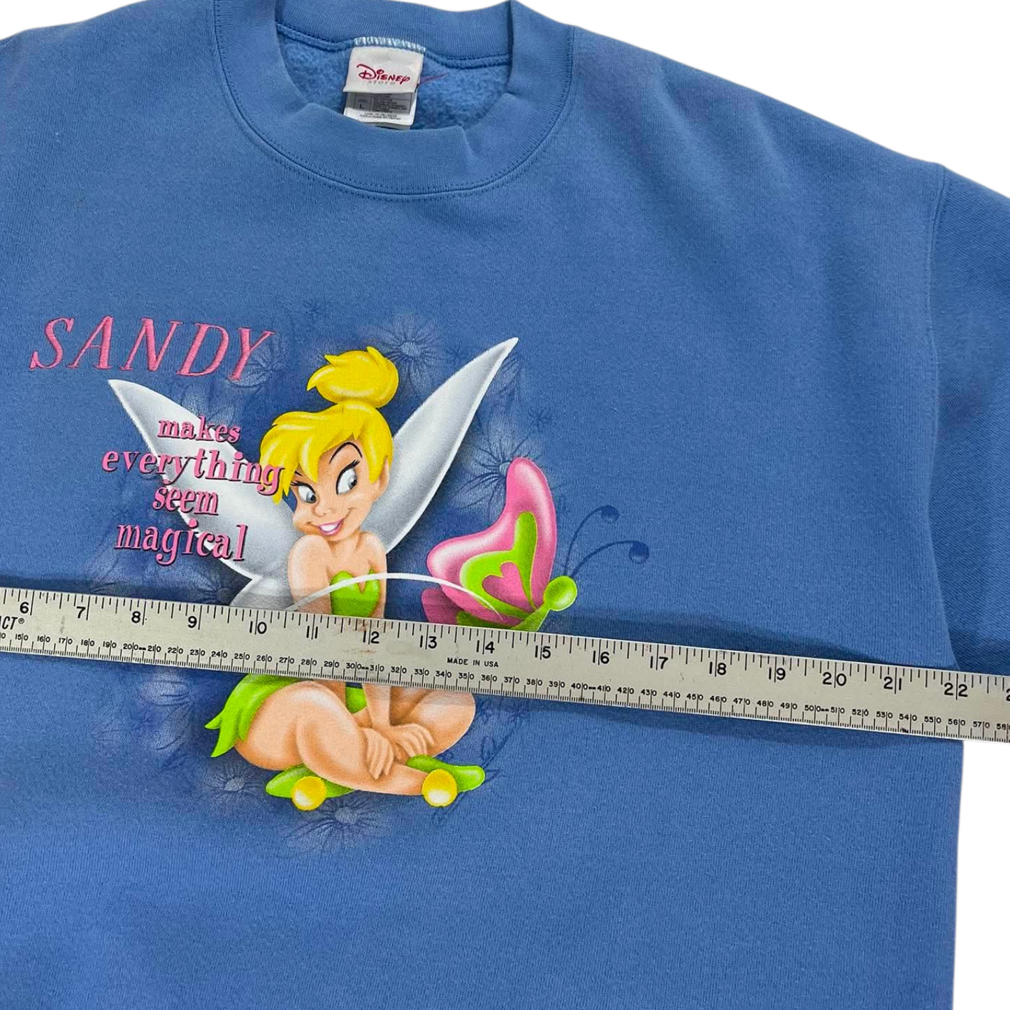 VINTAGE DISNEY TINKERBELL BLUE SWEATSHIRT (L)