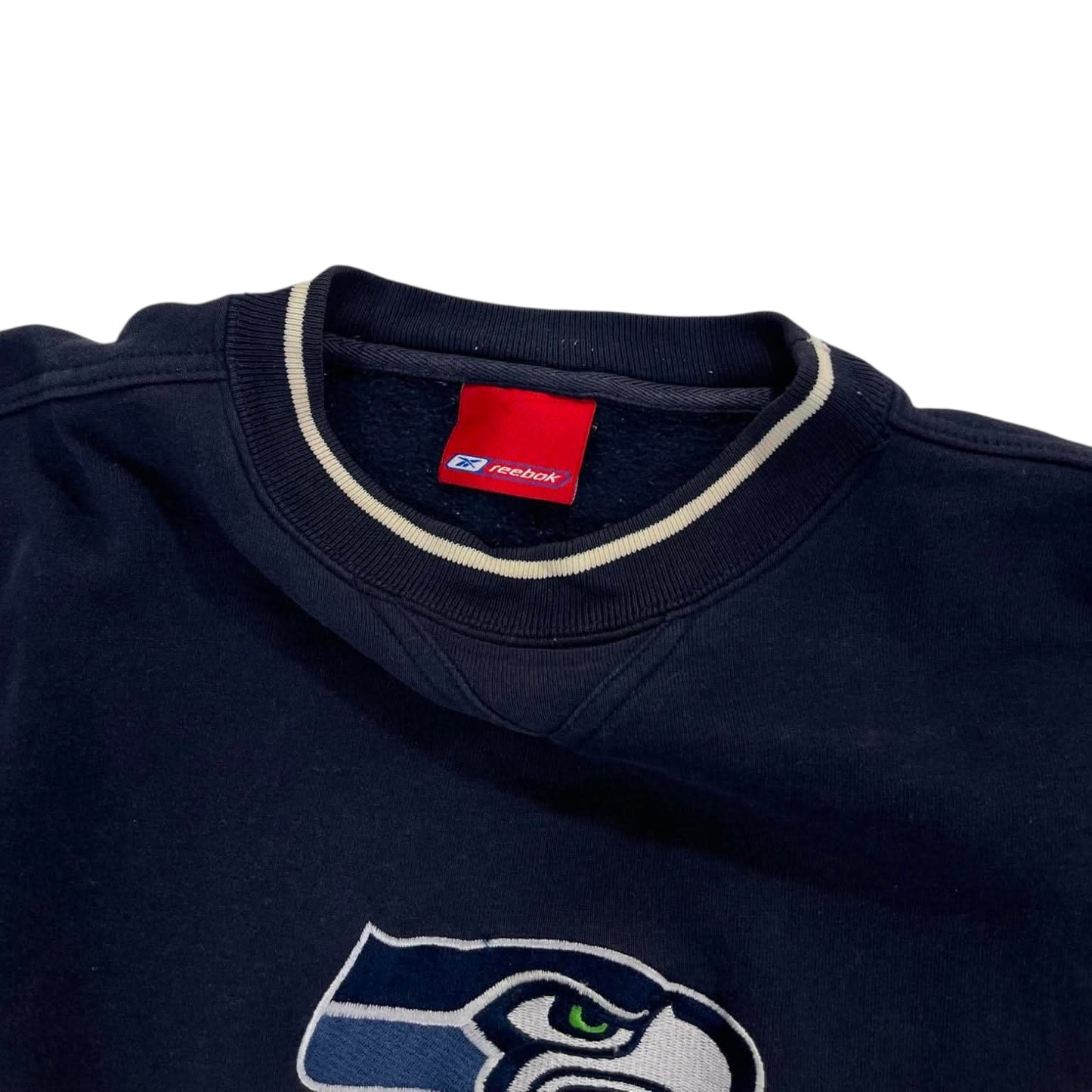 VINTAGE REEBOK NAVY SEATTLE SEAHAWKS CREWNECK (L)