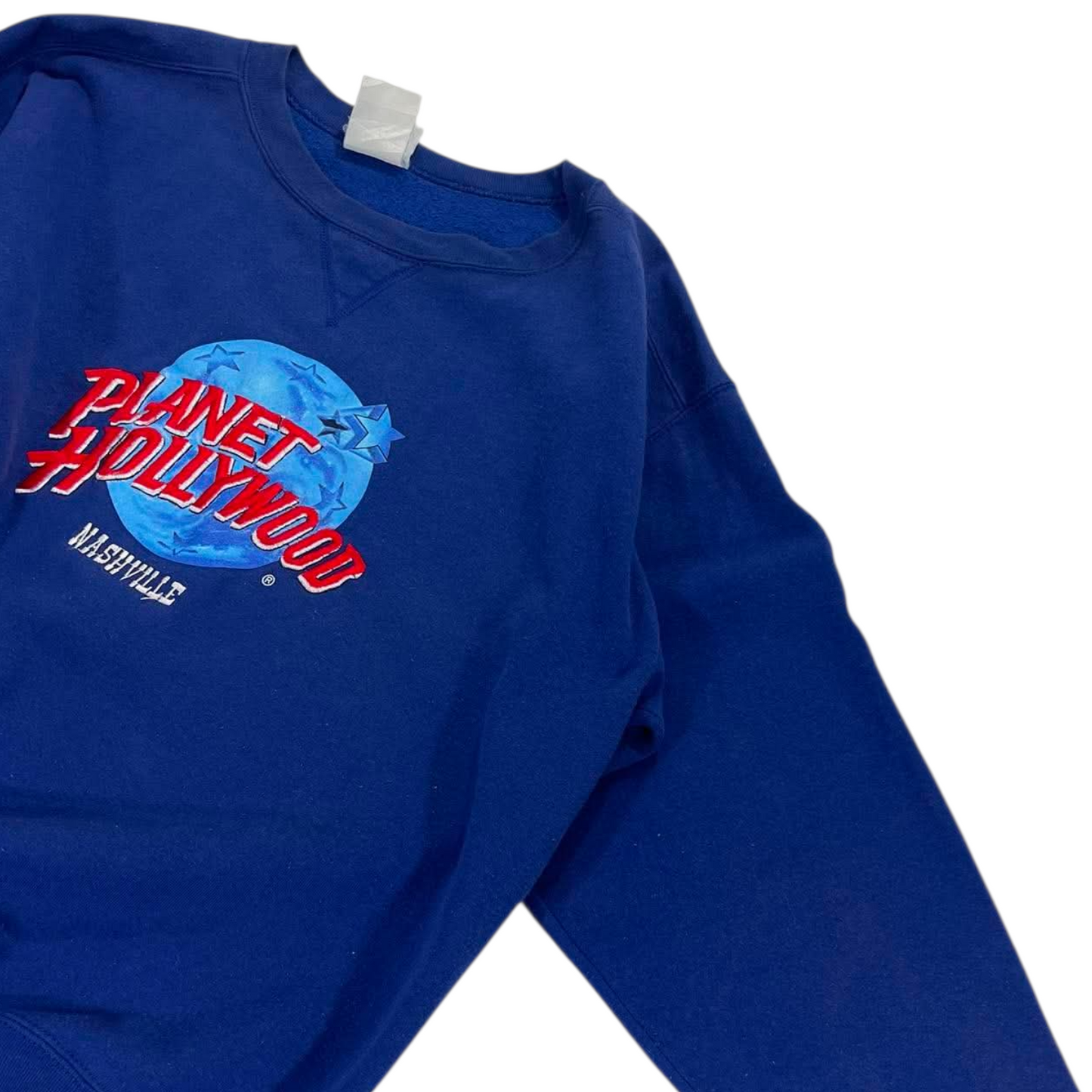 90S PLANET HOLLYWOOD EMBROIDERED NASHVILLE BLUE SWEATSHIRT (L)
