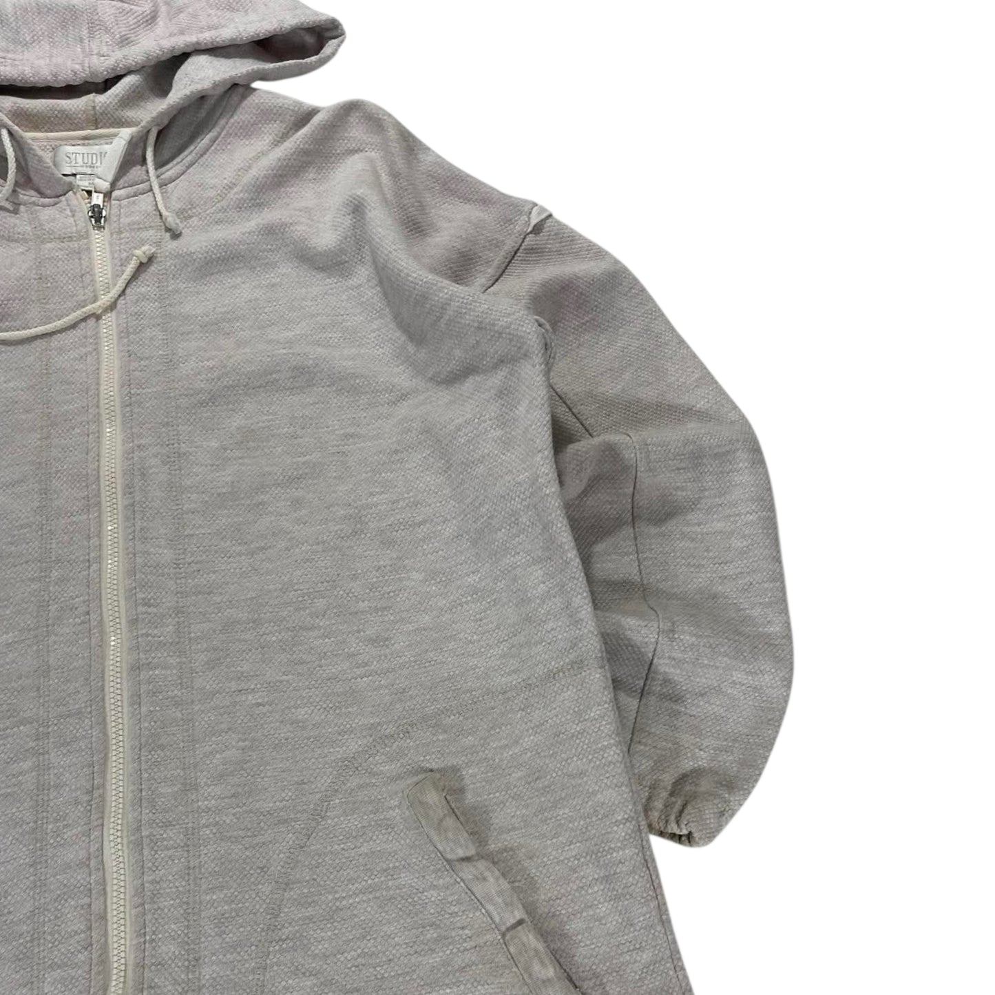 MADE IN NZ GREY STUDIO WORKS ZIP UP HOODIE (M-L)