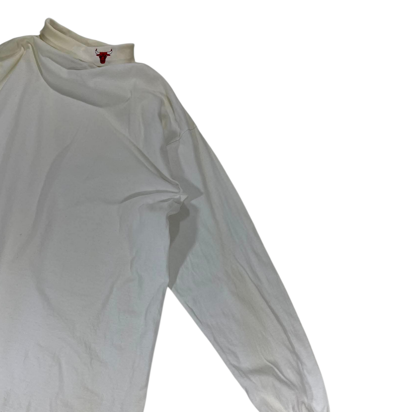 VINTAGE CHICAGO BULLS WHITE LONG SLEEVE MOCK NECK SHIRT (XL)