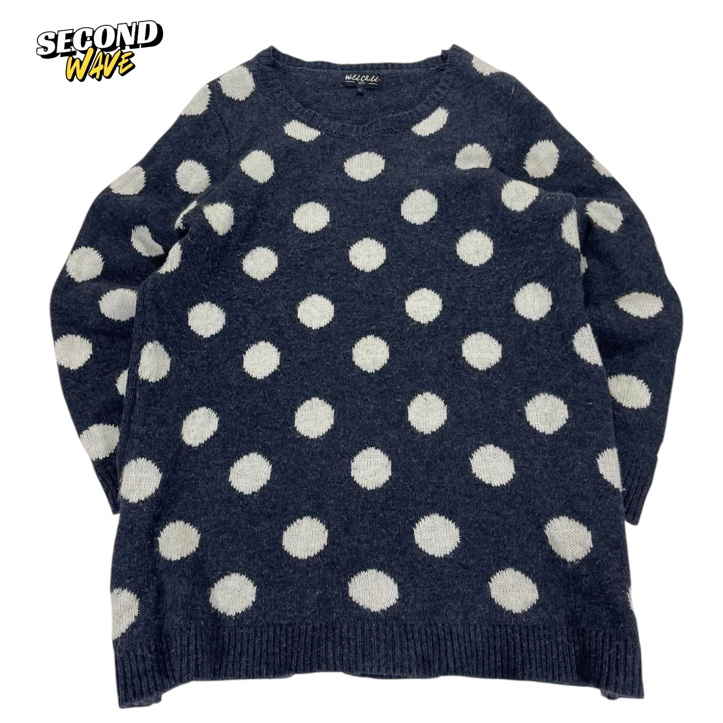 WILD CHILD POLKA DOT SWEATER (L)