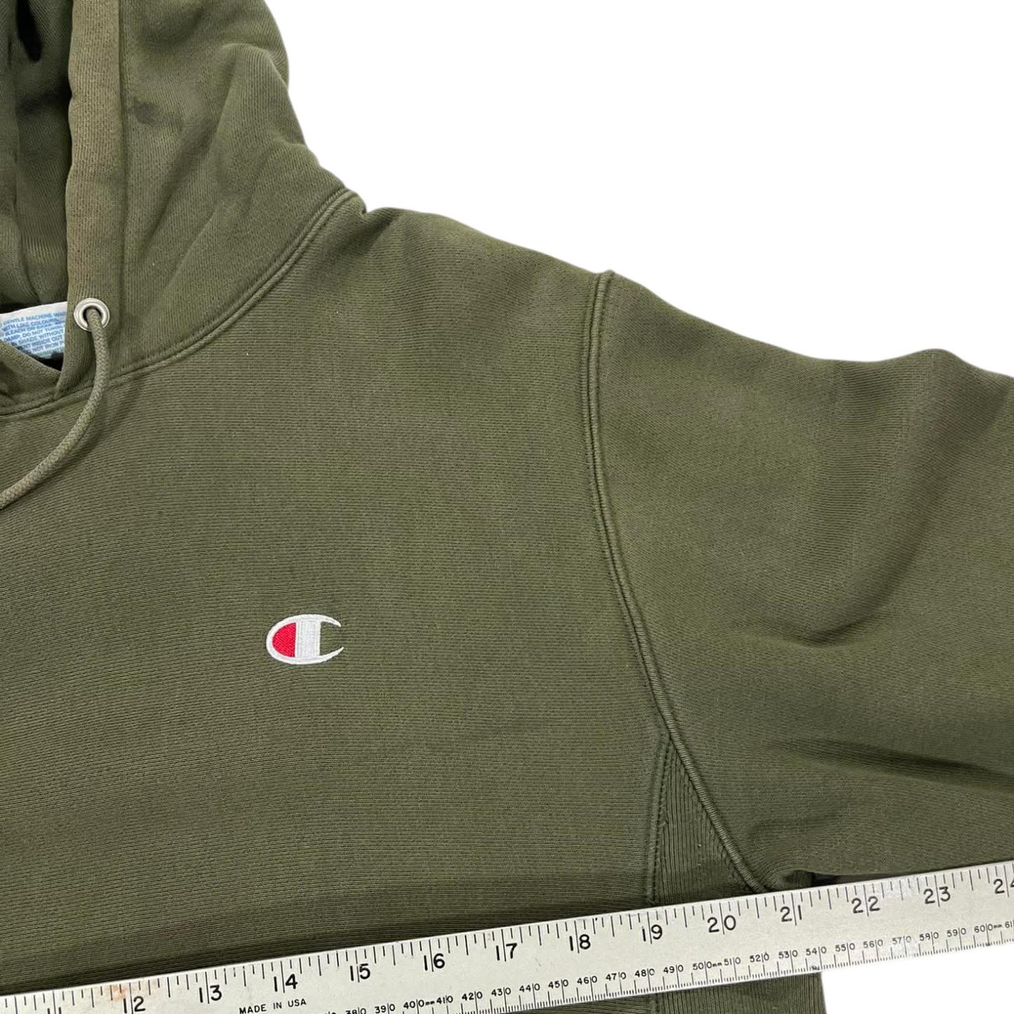 CHAMPION KHAKI GREEN HOODIE (M)