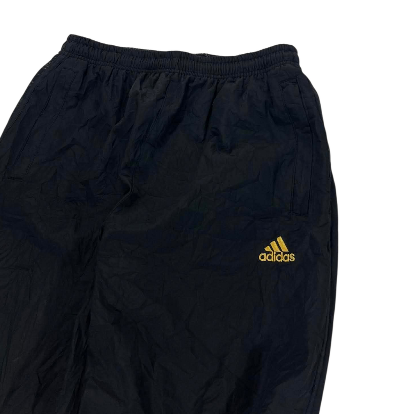 ADIDAS BLACK & GOLD TRACK PANTS ⁶ (XL)