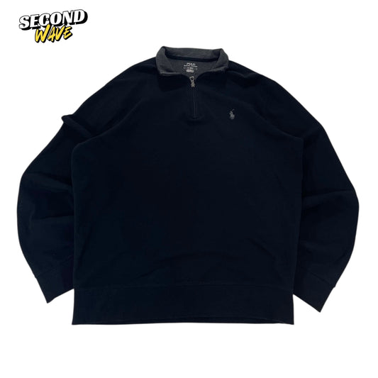 POLO RALPH LAUREN BLACK QUARTER ZIP (M-L)