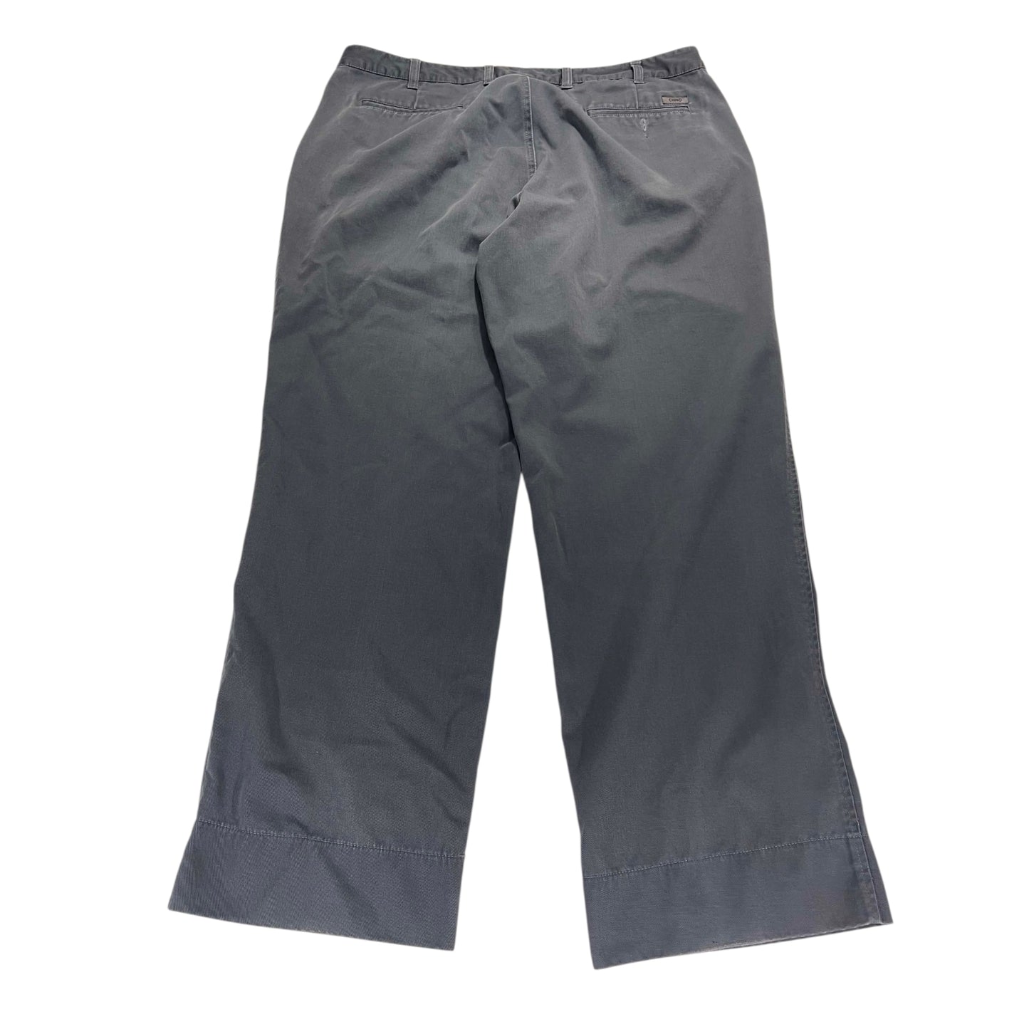 VINTAGE FADED GREY BAGGY WIDE LEG TROUSERS (38)