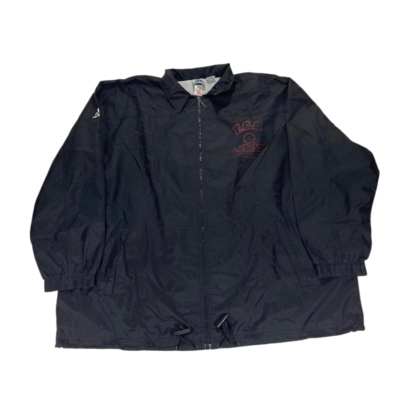 VINTAGE FCB ADIDAS BLACK WINDBREAKER JACKET (XL)