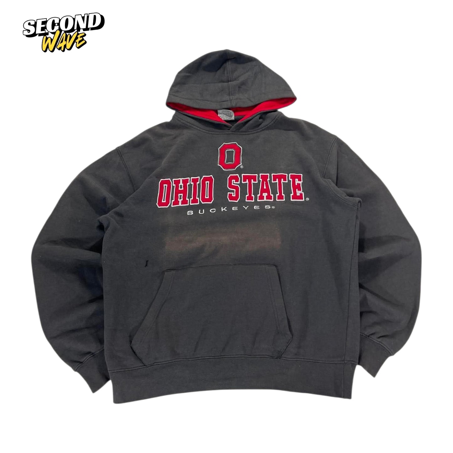 TRASHED FADED OHIO STATE BUCKEYES HOODIE (M)