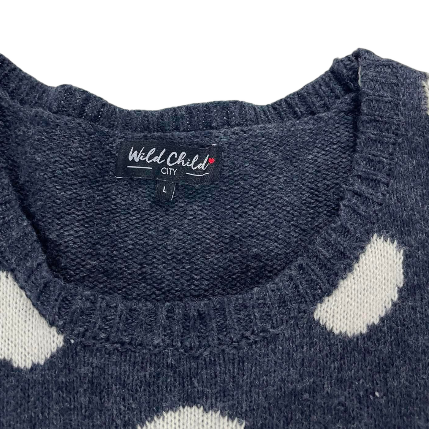 WILD CHILD POLKA DOT SWEATER (L)