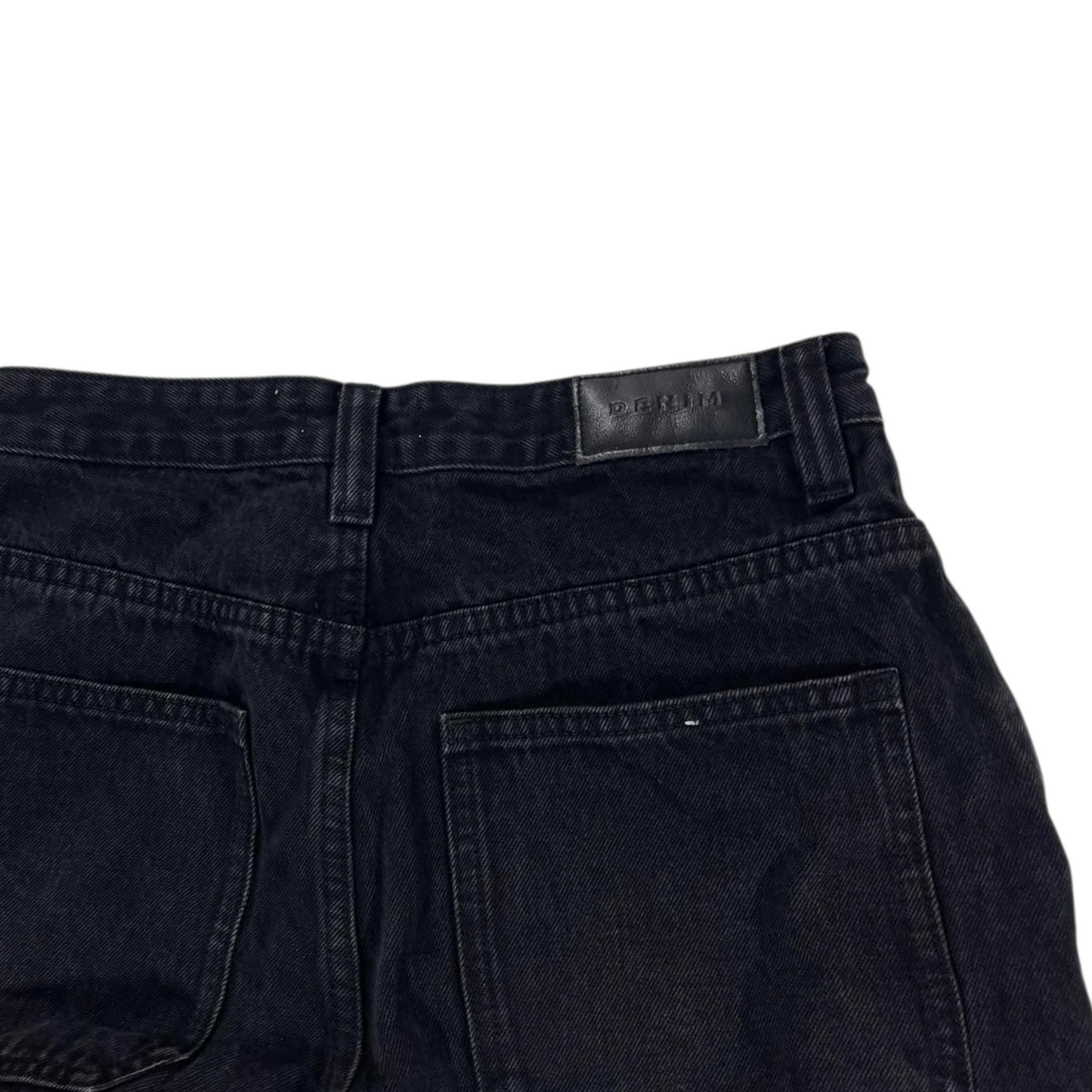 GLASSONS BAGGY BLACK DENIM CARGO PANTS WITH MULTIPLE POCKETS (28)