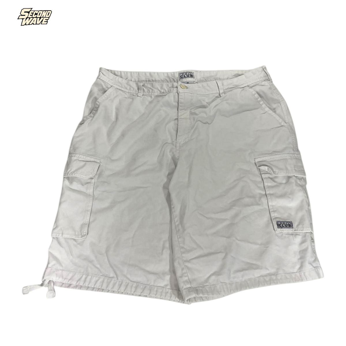 PRO CLUB WHITE CARGO SHORTS (BEST FIT 44)