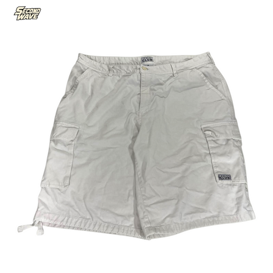 PRO CLUB WHITE CARGO SHORTS (BEST FIT 44)