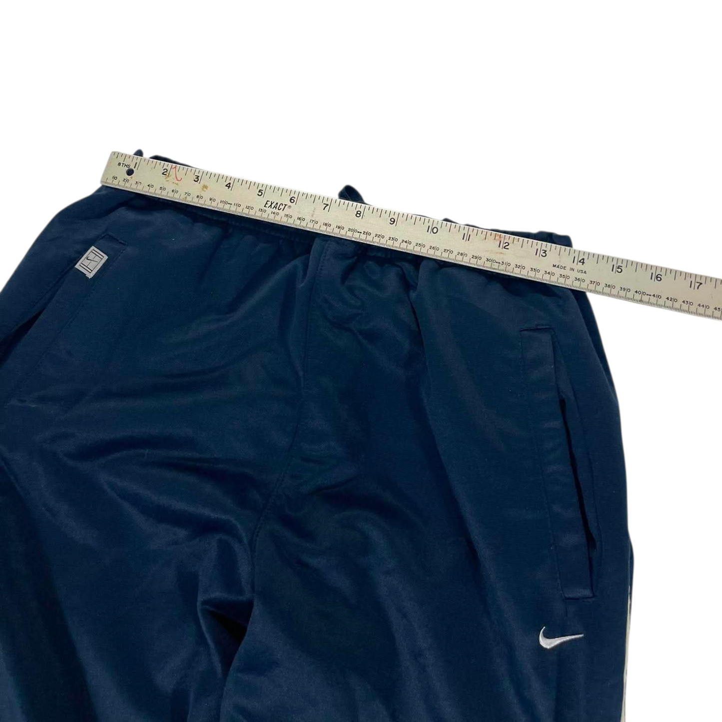 VINTAGE NIKE NAVY BLUE TRACK PANTS (L) ²