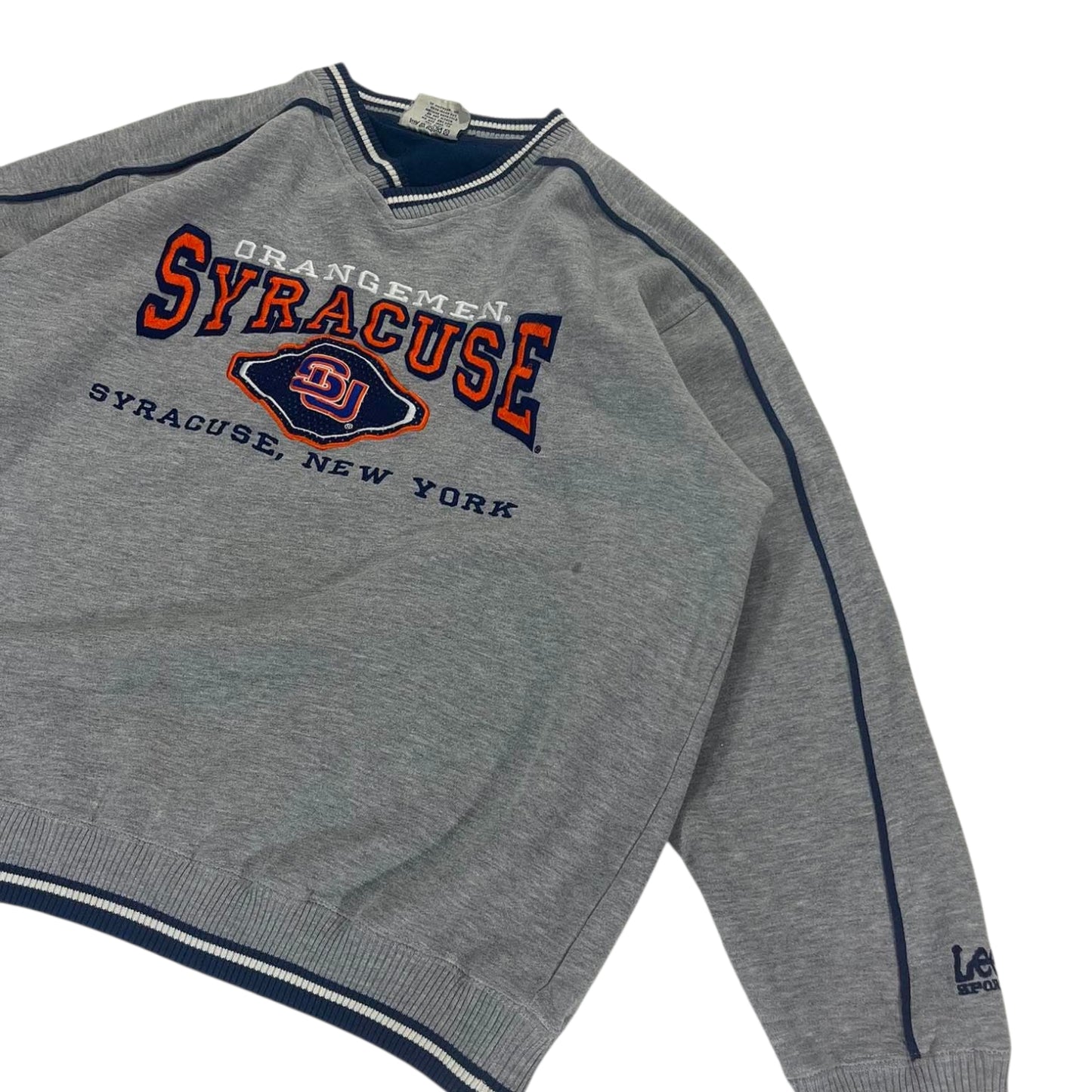 VINTAGE EMBROIDERED LEE SPORT SYRACUSE UNIVERSITY GREY CREWNECK (L)