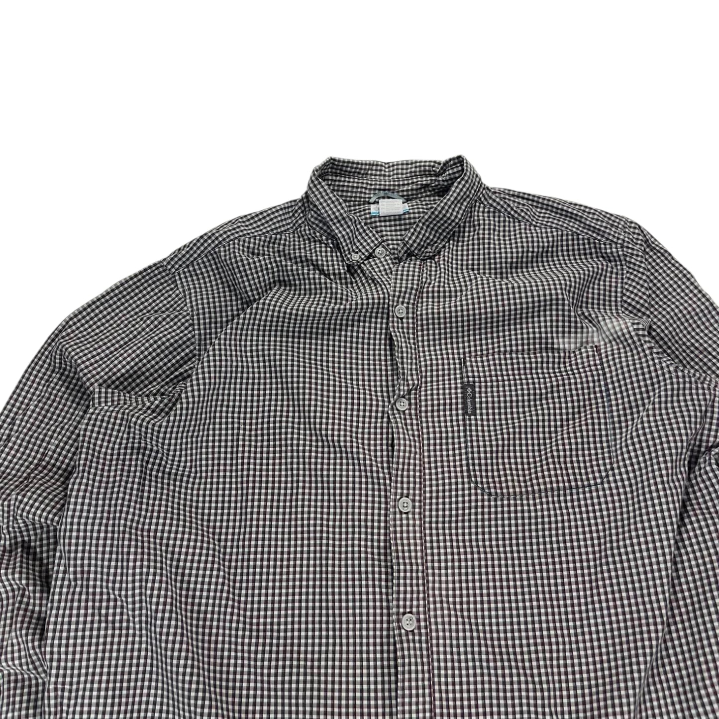 COLUMBIA BLACK & WHITE CHECKERED BUTTON UP SHIRT (XXL)