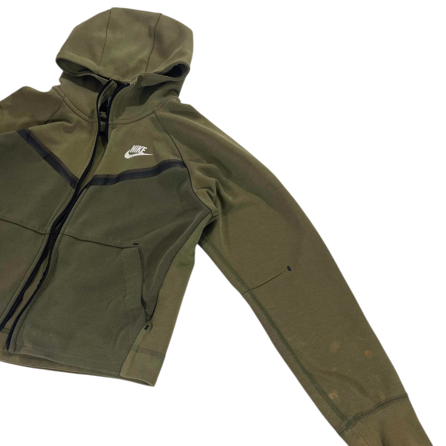 NIKE OLIVE TECH FLEECE HOODIE (XS)