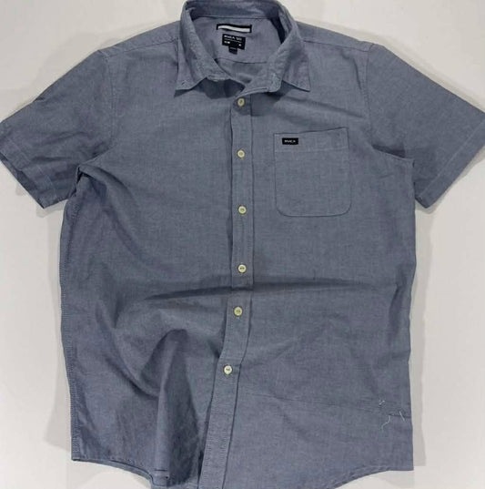 RVCA BLUE BUTTON UP SHIRT (M)