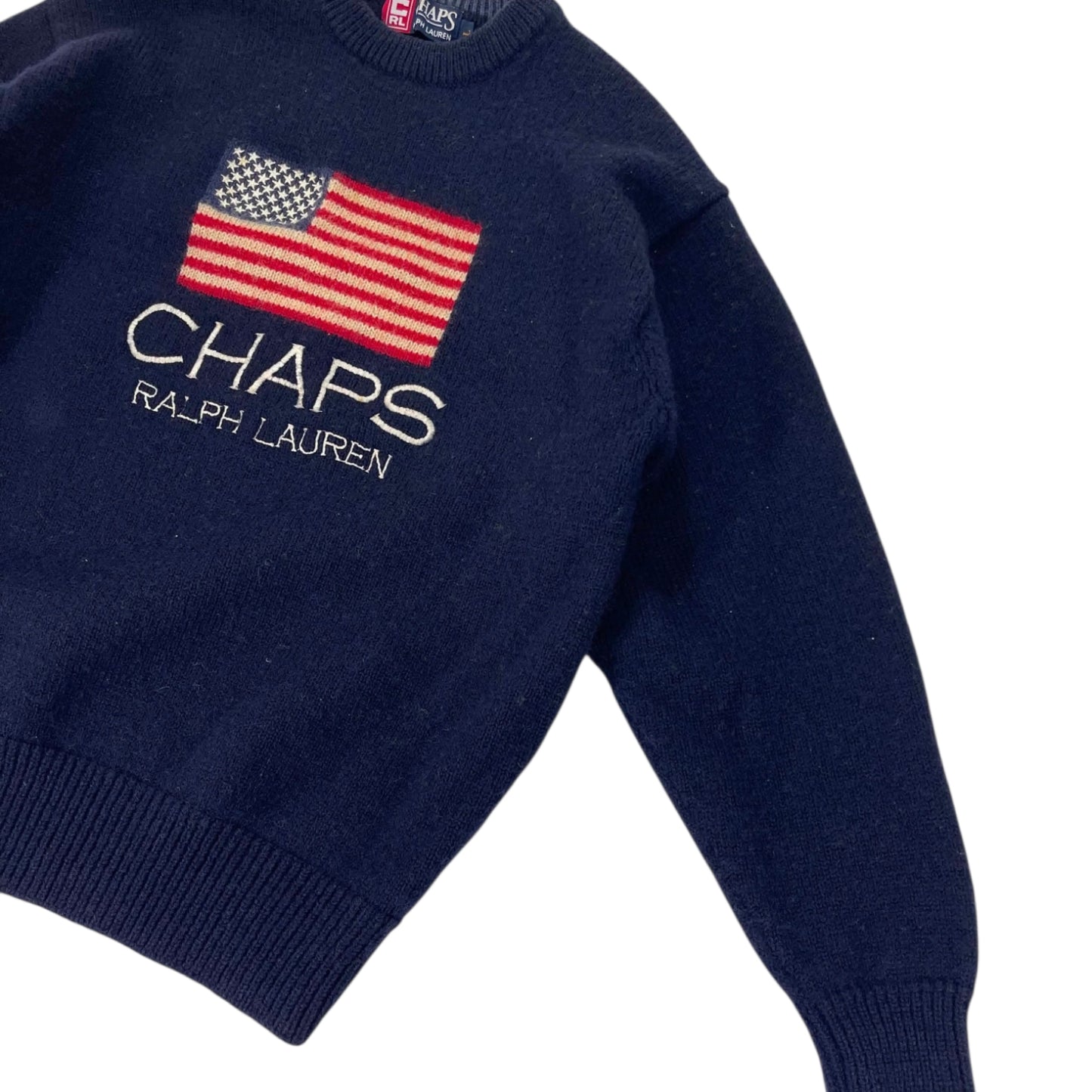90S CHAPS RALPH LAUREN FLAG SWEATER (M)