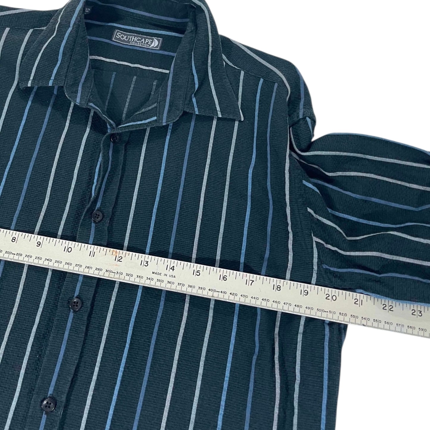 VINTAGE SOUTH CAPE BLACK BUTTON UP SHIRT (M)
