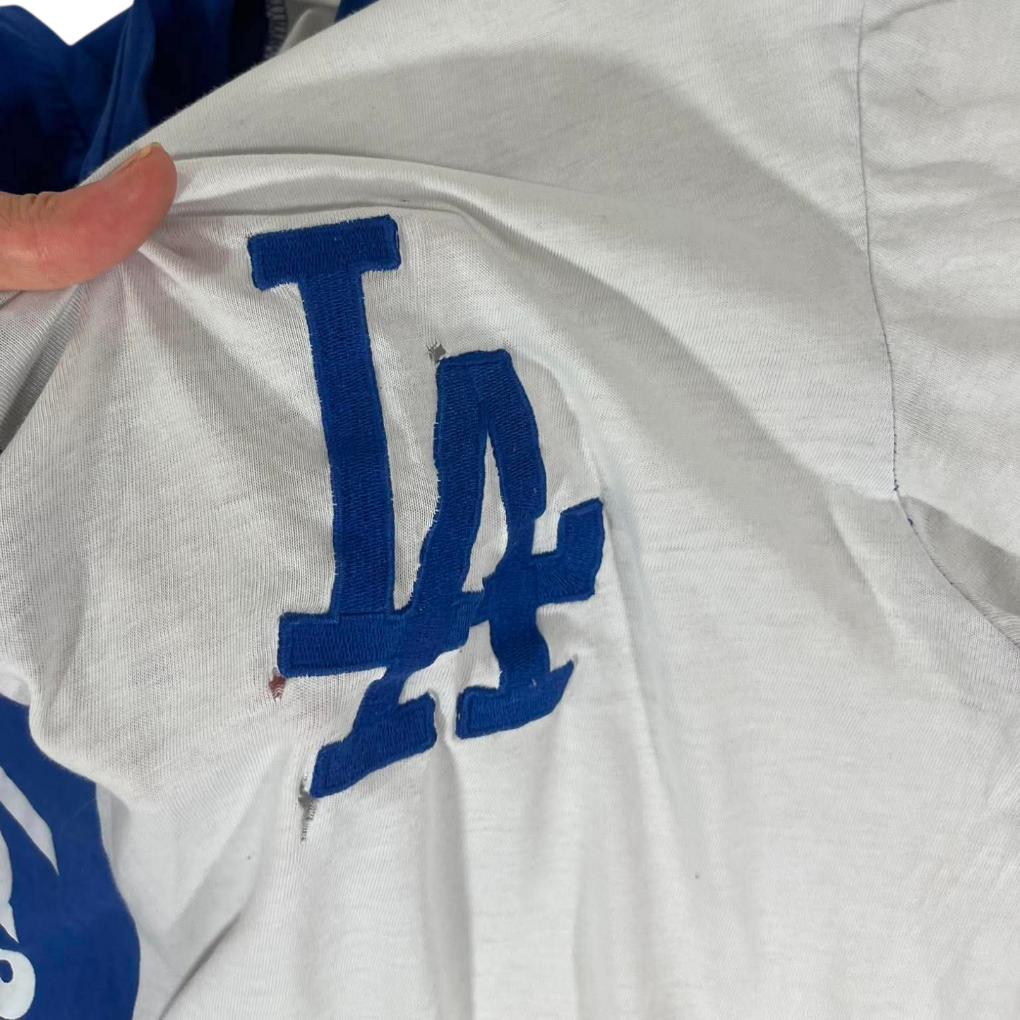 MAJESTIC ATHLETIC LOS ANGELES DODGERS BLUE & WHITE HALF TEE (L)