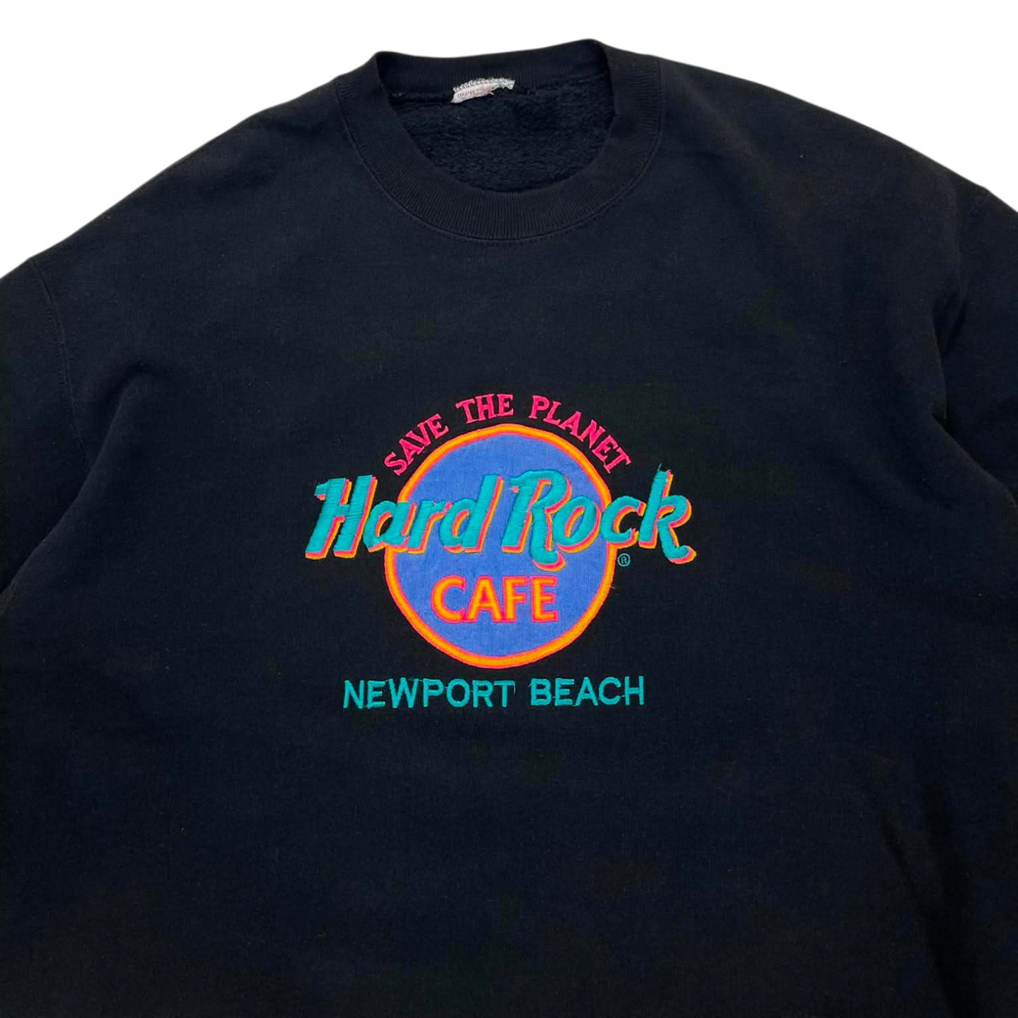 VINTAGE HARD ROCK CAFE NEWPORT BEACH BLACK SWEATSHIRT (L)