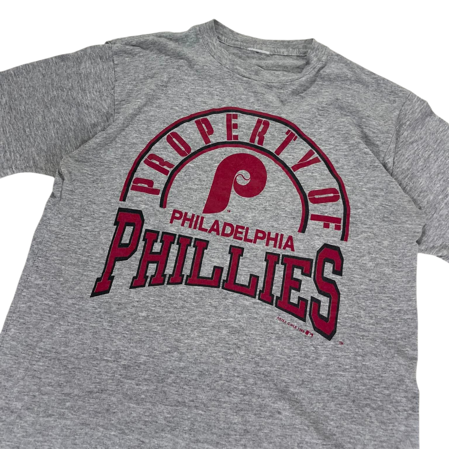 VINTAGE 90S PHILADELPHIA PHILLIES GREY T-SHIRT (S-M)
