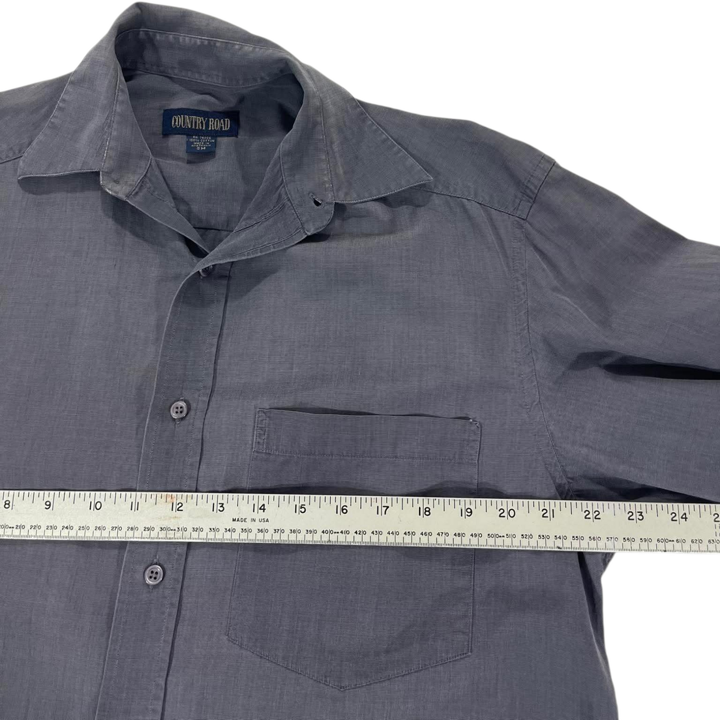 COUNTRY ROAD GREY BUTTON UP SHIRT (L)