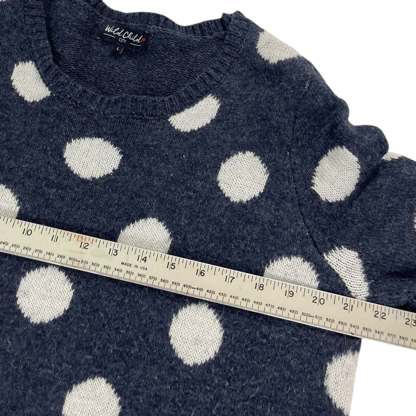 WILD CHILD POLKA DOT SWEATER (L)