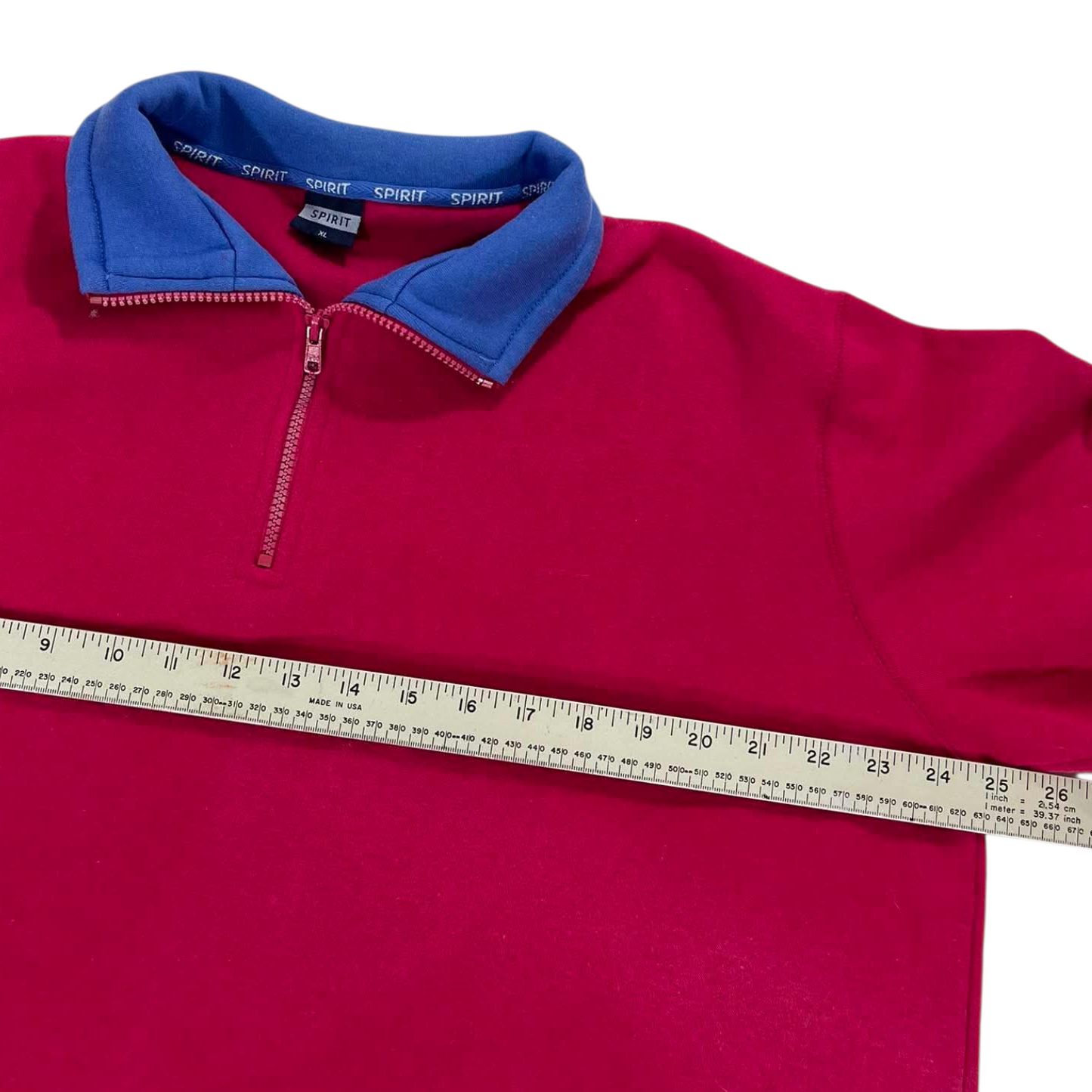 VINTAGE SPIRIT RED QUARTER ZIP SWEATSHIRT (L-XL)