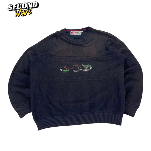 90S BELIKA  WINDSTOPPER GOLF EMBROIDERED SWEATER (L)