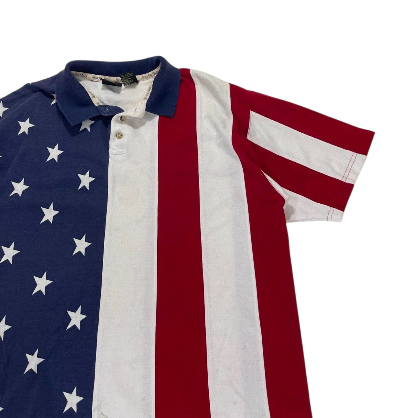 VINTAGE PASSB REDHEAD USA FLAG POLO SHIRT (L)