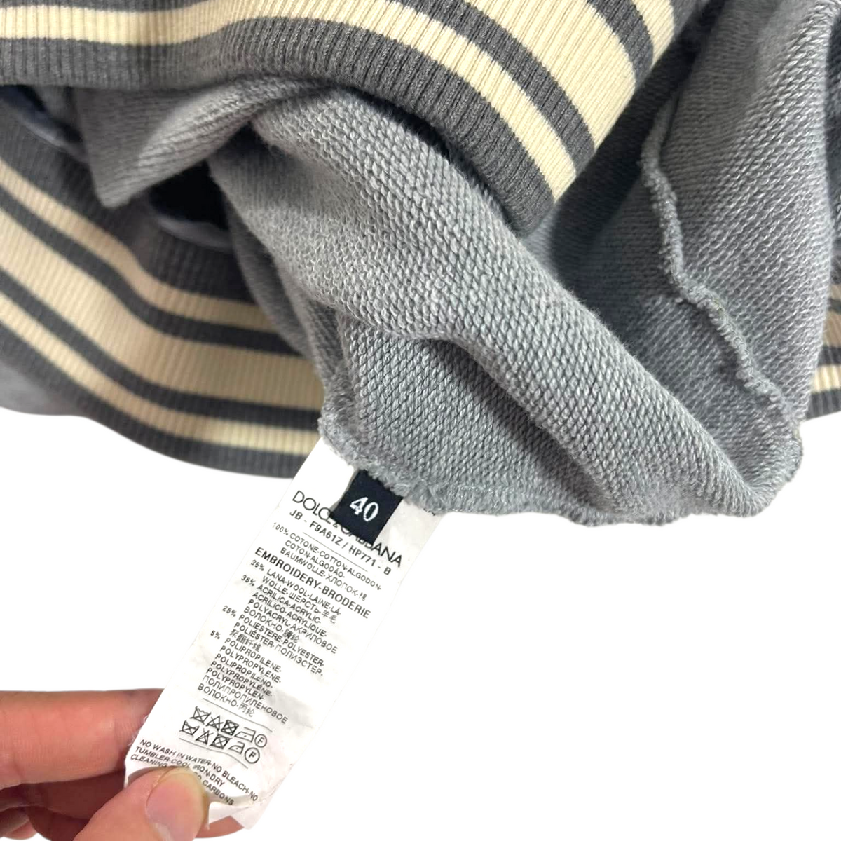 DOCLE GABBANA DOG GRAY HOODIE (M (40))