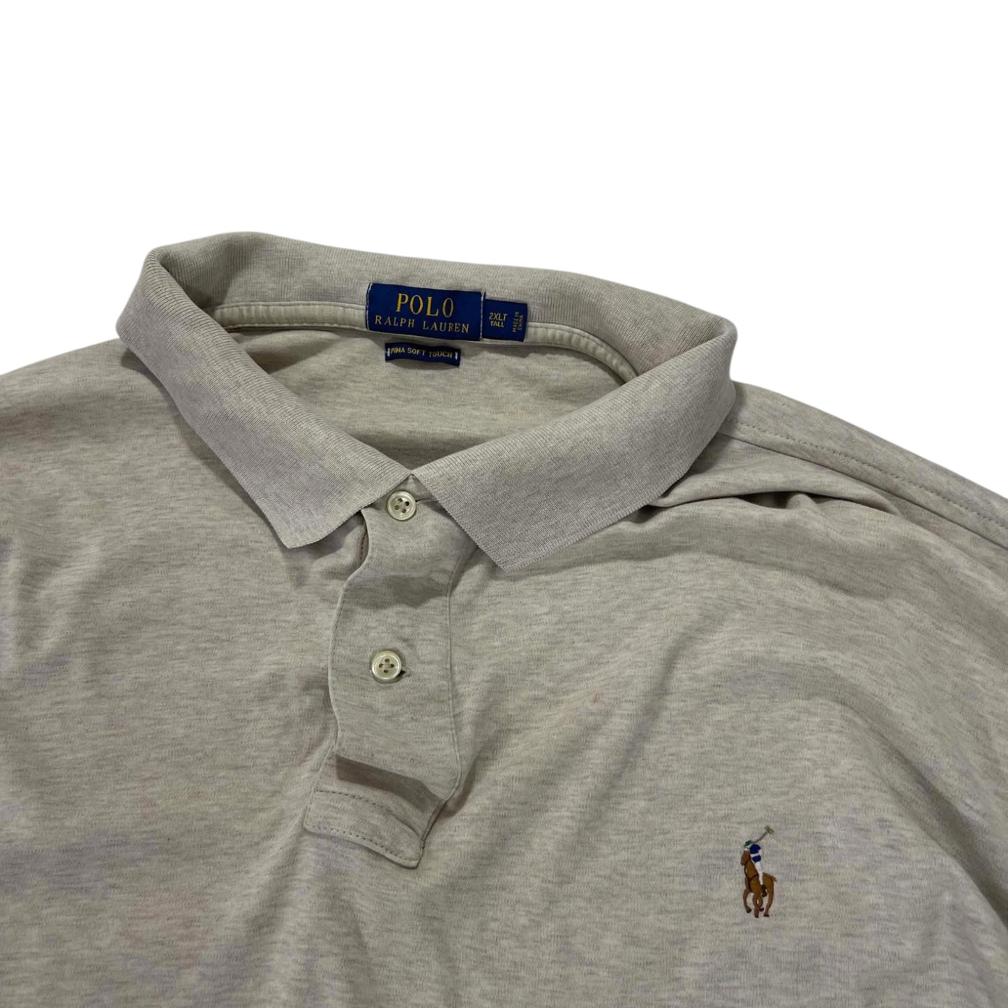 POLO RALPH LAUREN TAN POLO LONG SLEEVE (2XL)