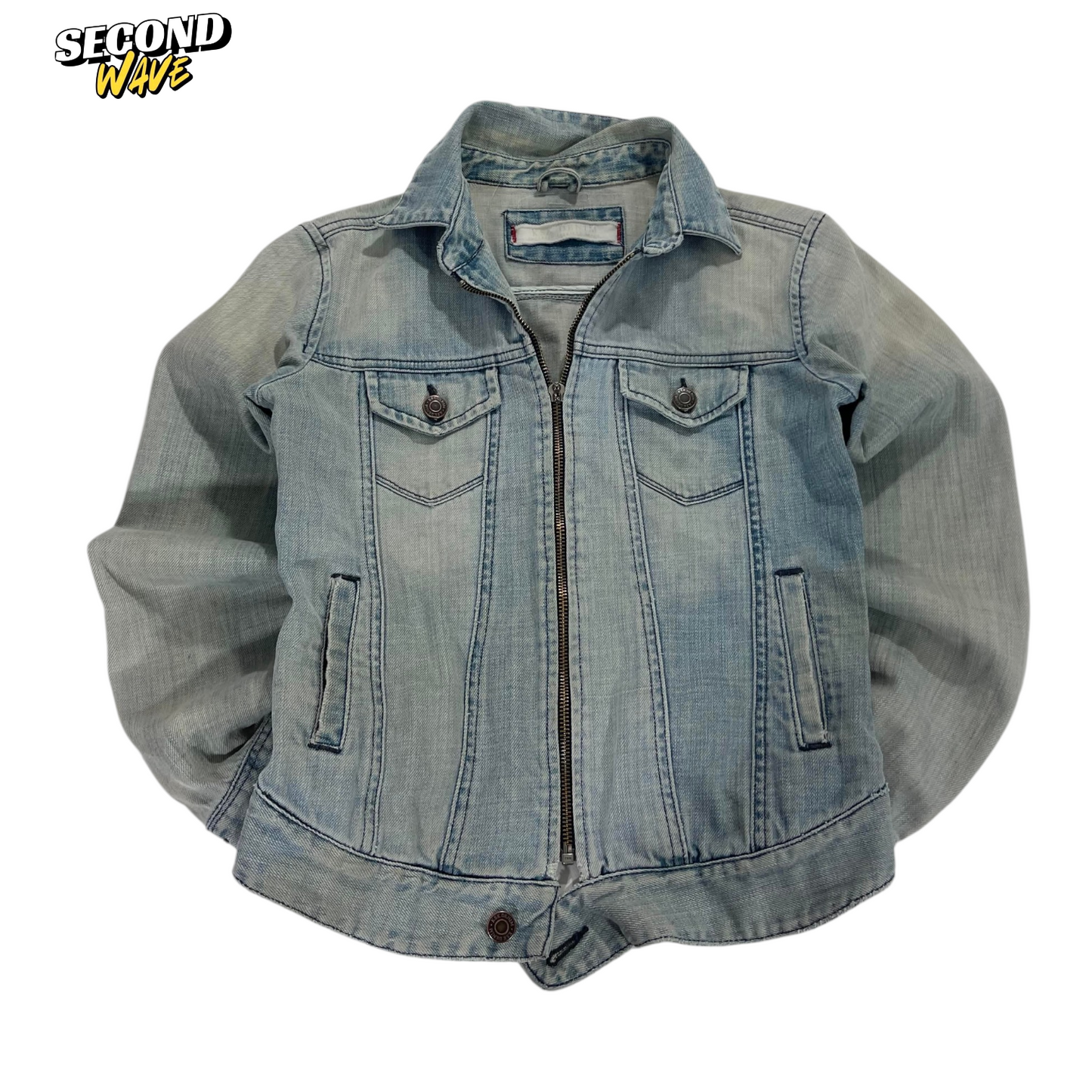 TRASHED HSK BLUE DENIM JACKET (XS)