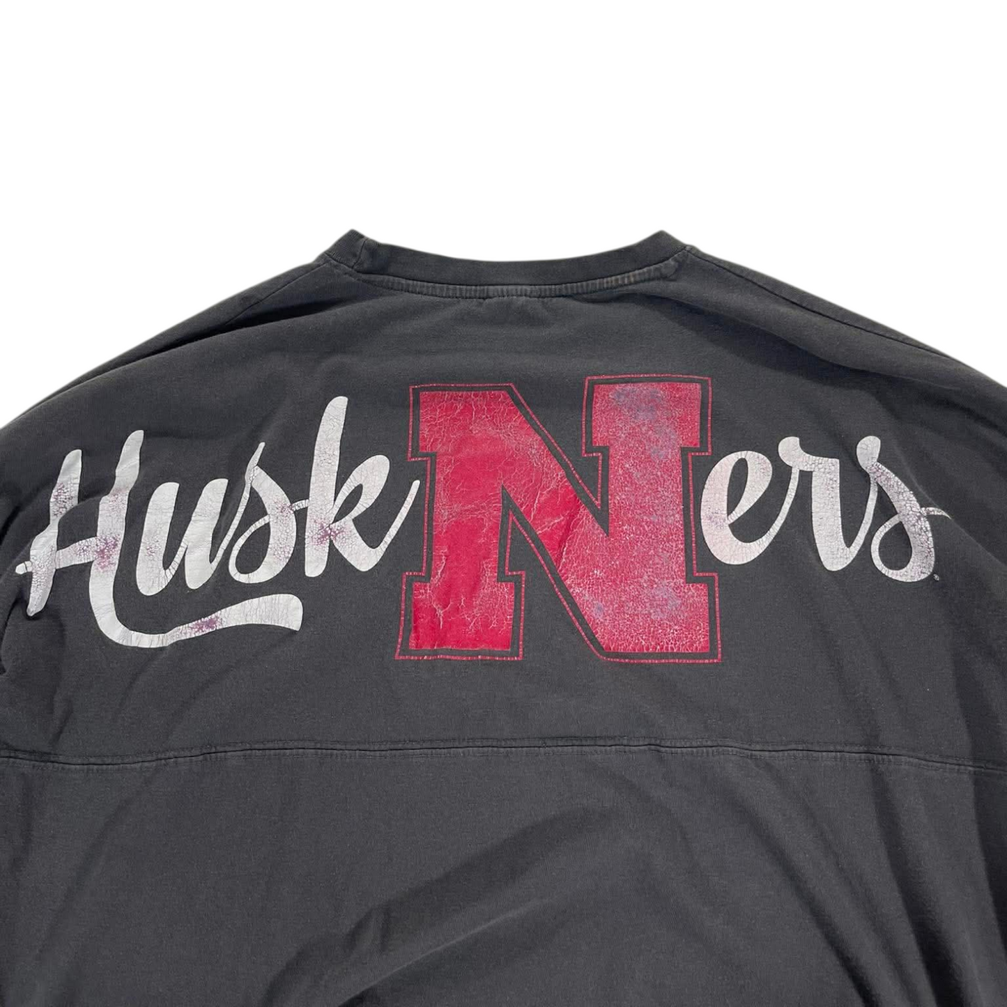 VINTAGE NEBRASKA HUSKERS WITH A BACKHIT LONG SLEEVE SHIRT (XL)
