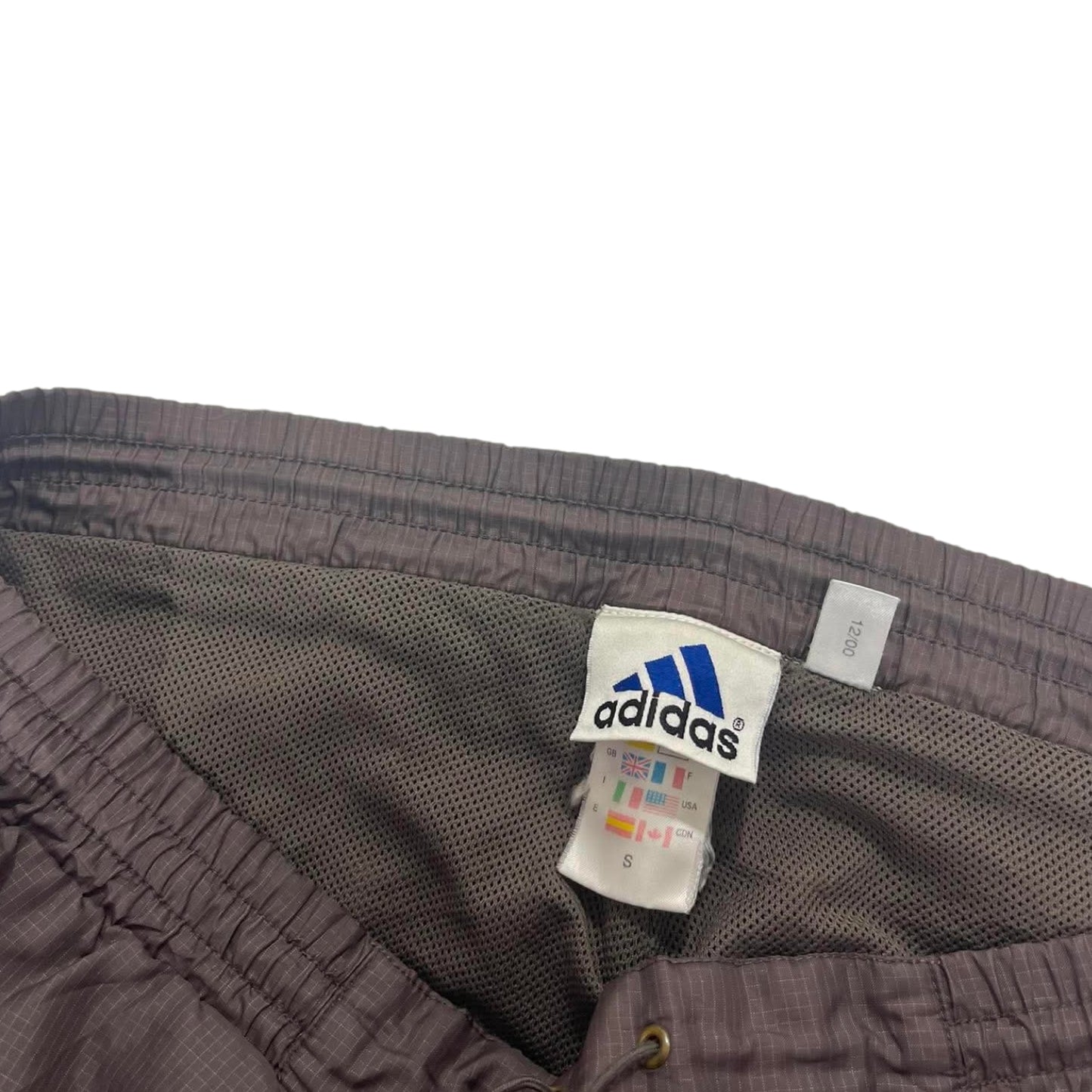 RARE BROWN VINTAGE ADIDAS GREY TRACK PANTS (S-M)